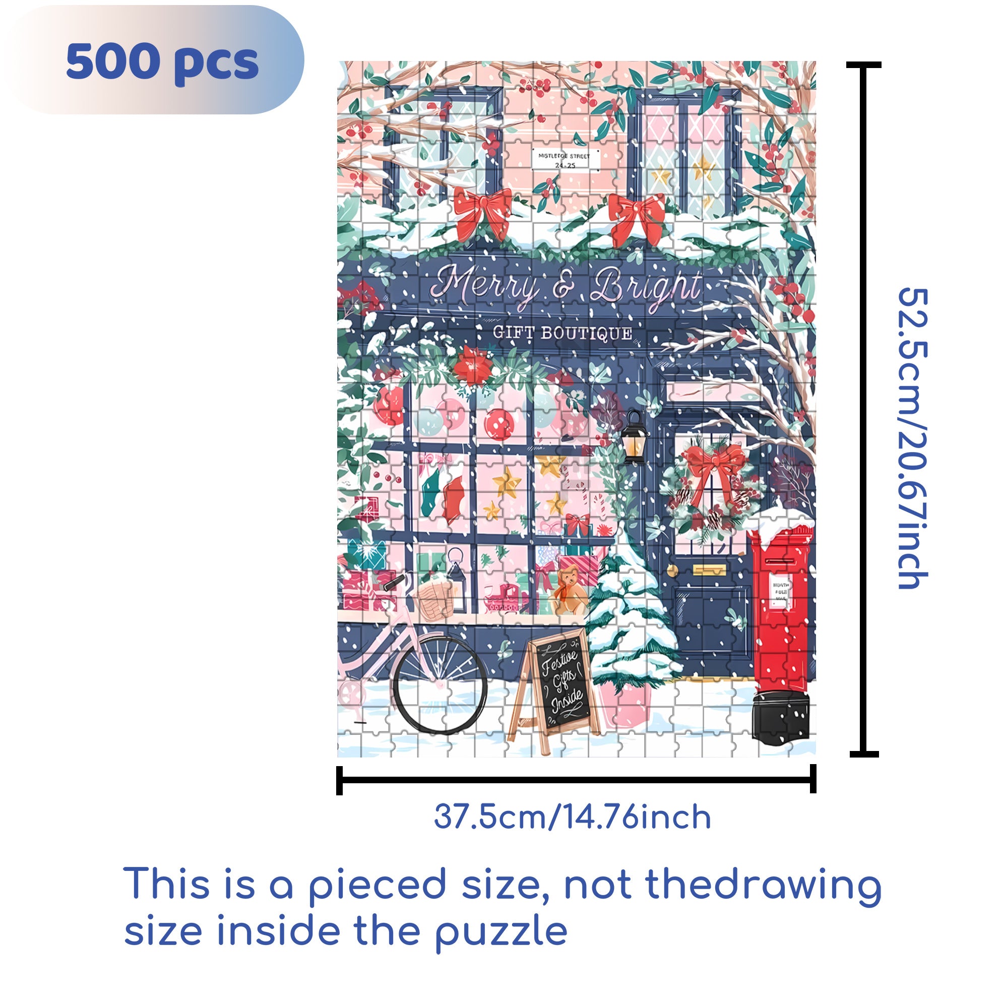 Gift Boutique 500pcs/1000pcs Jigsaw Puzzle, Scratch-Resistant, Interactive Family Game & Brain-Boosting DIY Decor, Perfect for Halloween, Christmas & New Year Gifts, Family Puzzle Game