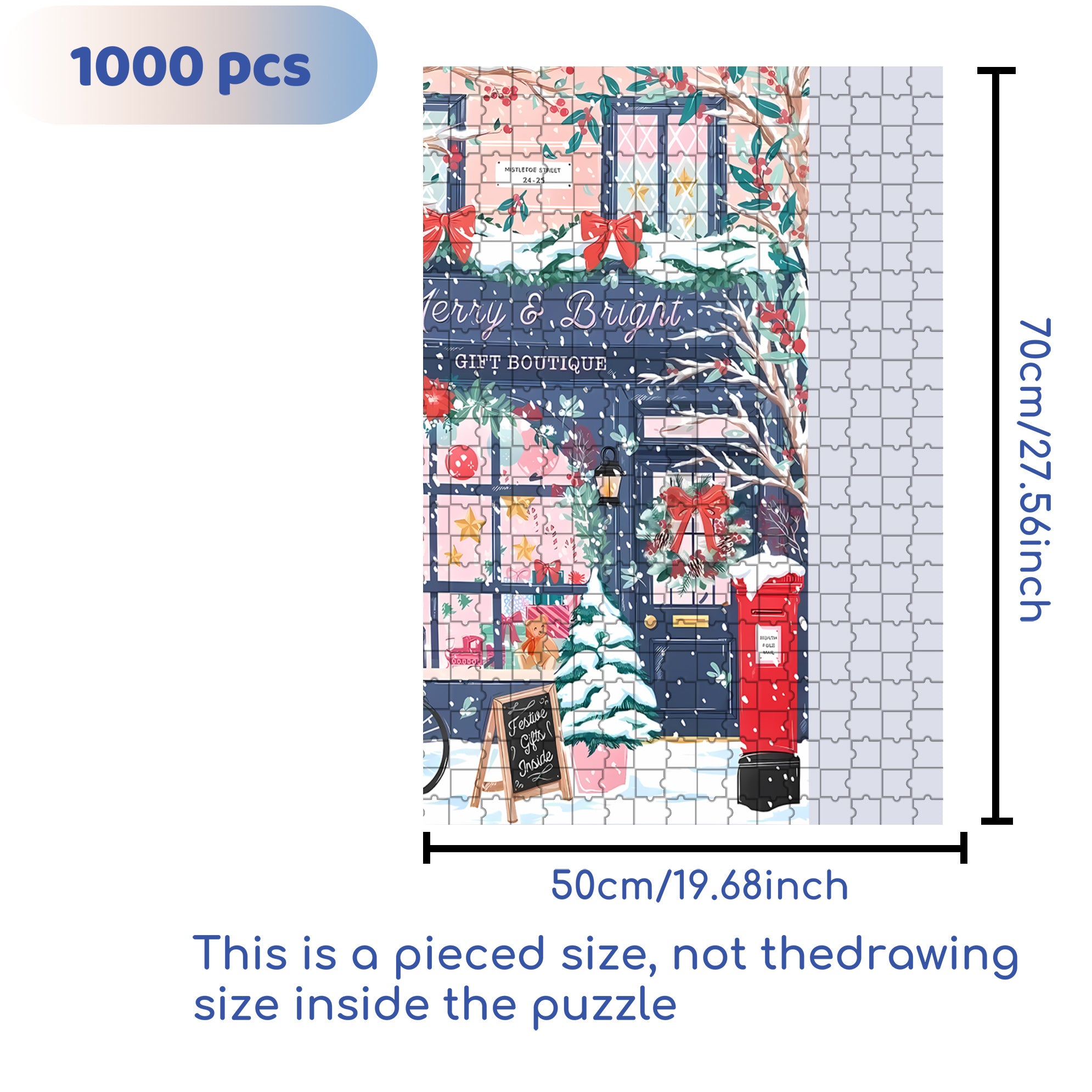 Gift Boutique 500pcs/1000pcs Jigsaw Puzzle, Scratch-Resistant, Interactive Family Game & Brain-Boosting DIY Decor, Perfect for Halloween, Christmas & New Year Gifts, Family Puzzle Game
