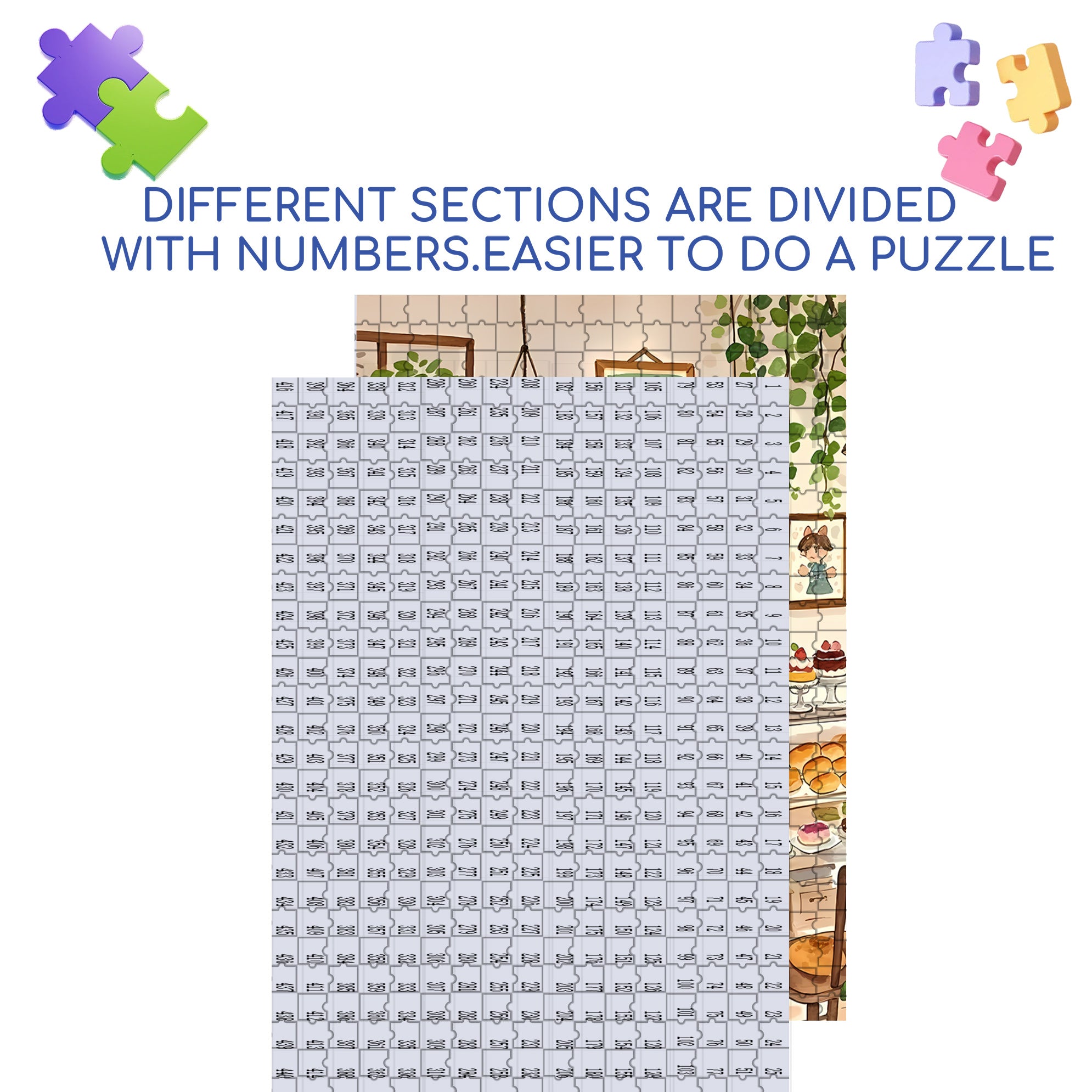 Gina's Bakery 500pcs/1000pcs Jigsaw Puzzle, Scratch-Resistant, Interactive Family Game & Brain-Boosting DIY Decor, Perfect for Halloween, Christmas & New Year Gifts, Family Puzzle Game