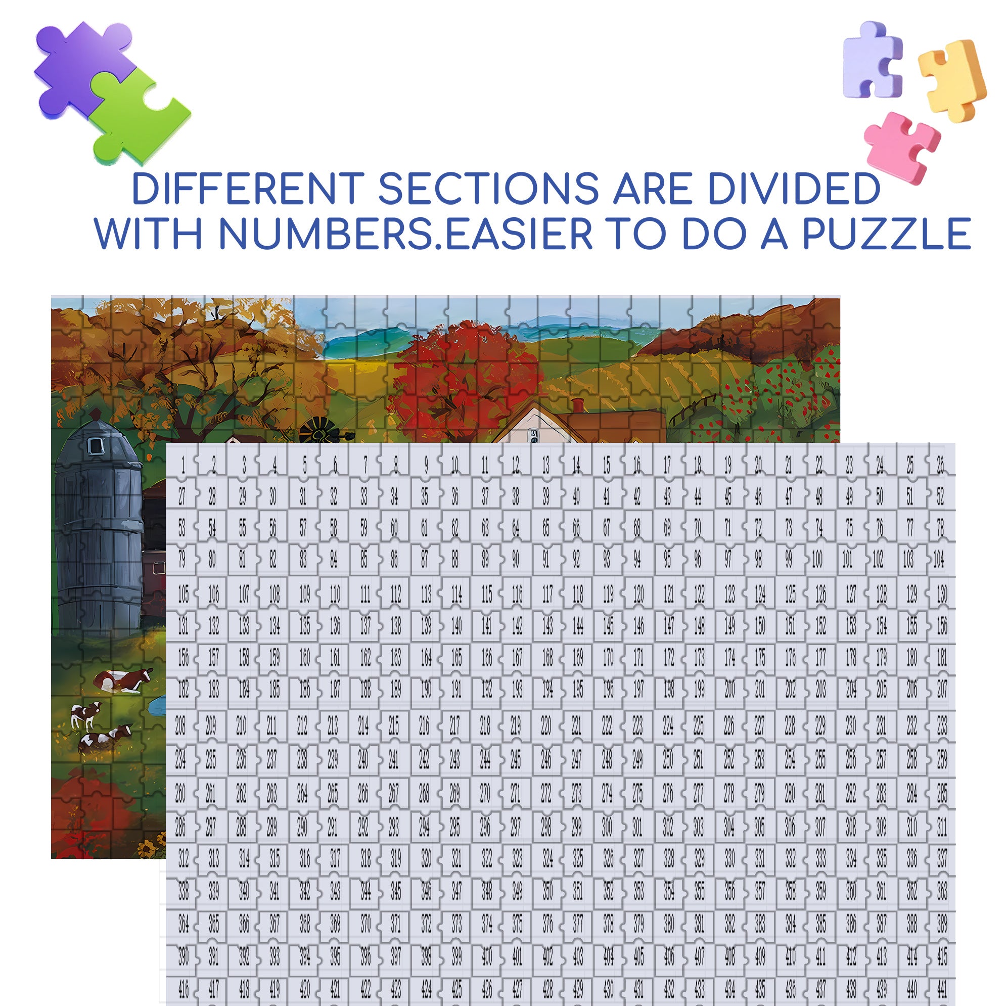 Grandpa's Farm 500pcs/1000pcs Jigsaw Puzzle, Scratch-Resistant, Interactive Family Game & Brain-Boosting DIY Decor, Perfect for Halloween, Christmas & New Year Gifts, Family Puzzle Game