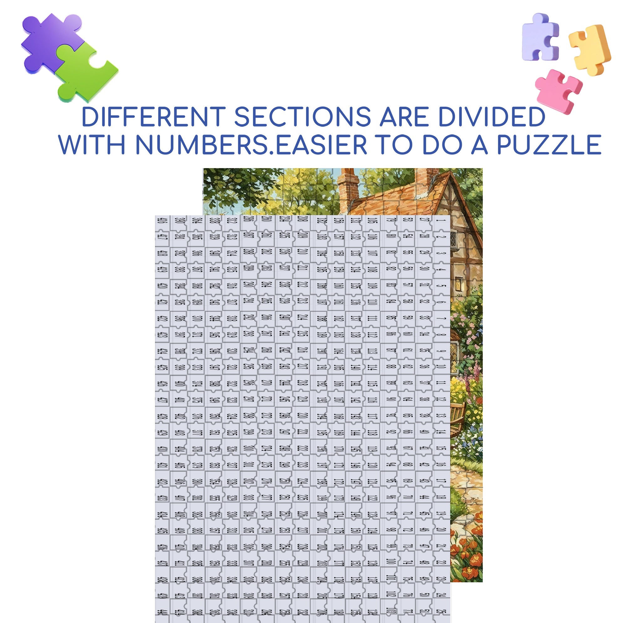 Gurgling Water 500pcs/1000pcs Jigsaw Puzzle, Scratch-Resistant, Interactive Family Game & Brain-Boosting DIY Decor, Perfect for Halloween, Christmas & New Year Gifts, Family Puzzle Game