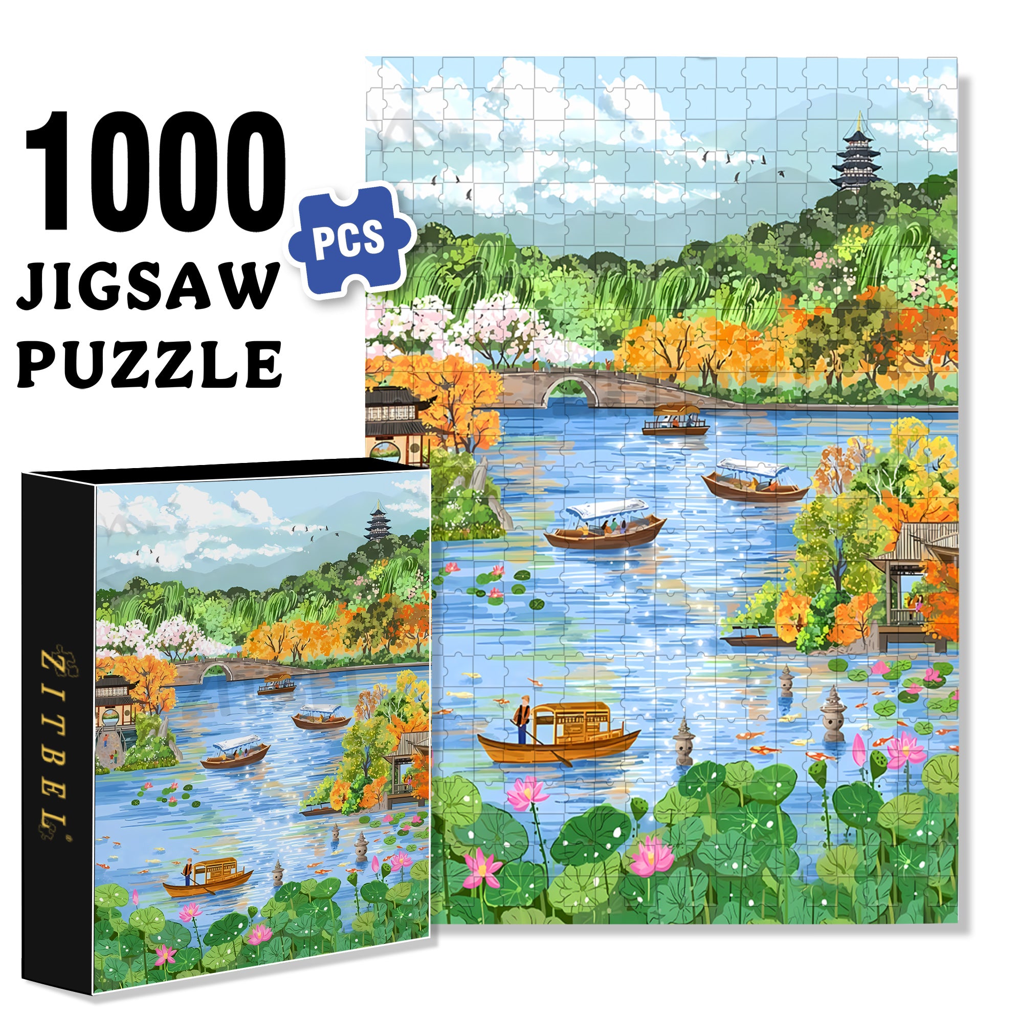 Hangzhou 500pcs/1000pcs Jigsaw Puzzle, Scratch-Resistant, Interactive Family Game & Brain-Boosting DIY Decor, Perfect for Halloween, Christmas & New Year Gifts, Family Puzzle Game