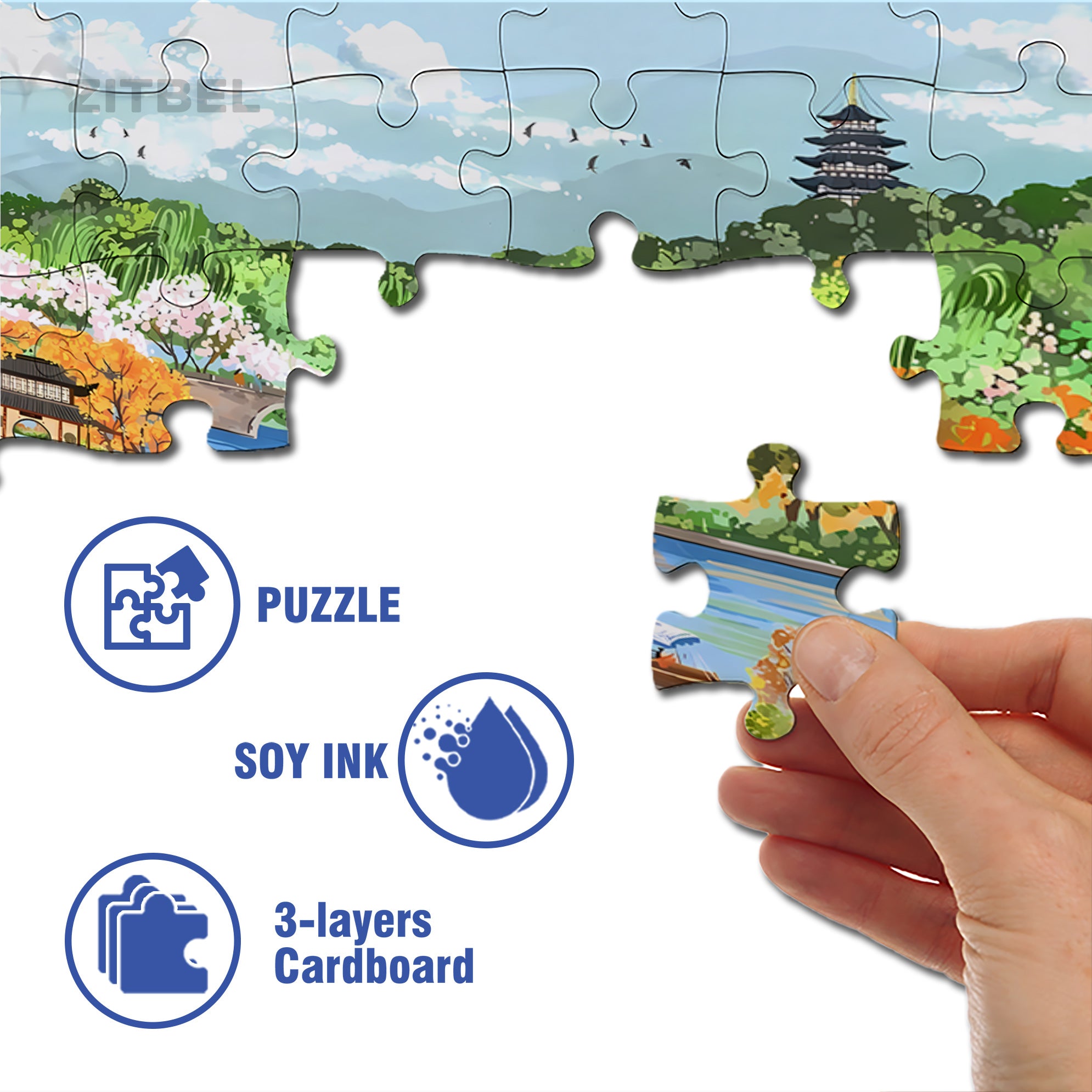 Hangzhou 500pcs/1000pcs Jigsaw Puzzle, Scratch-Resistant, Interactive Family Game & Brain-Boosting DIY Decor, Perfect for Halloween, Christmas & New Year Gifts, Family Puzzle Game