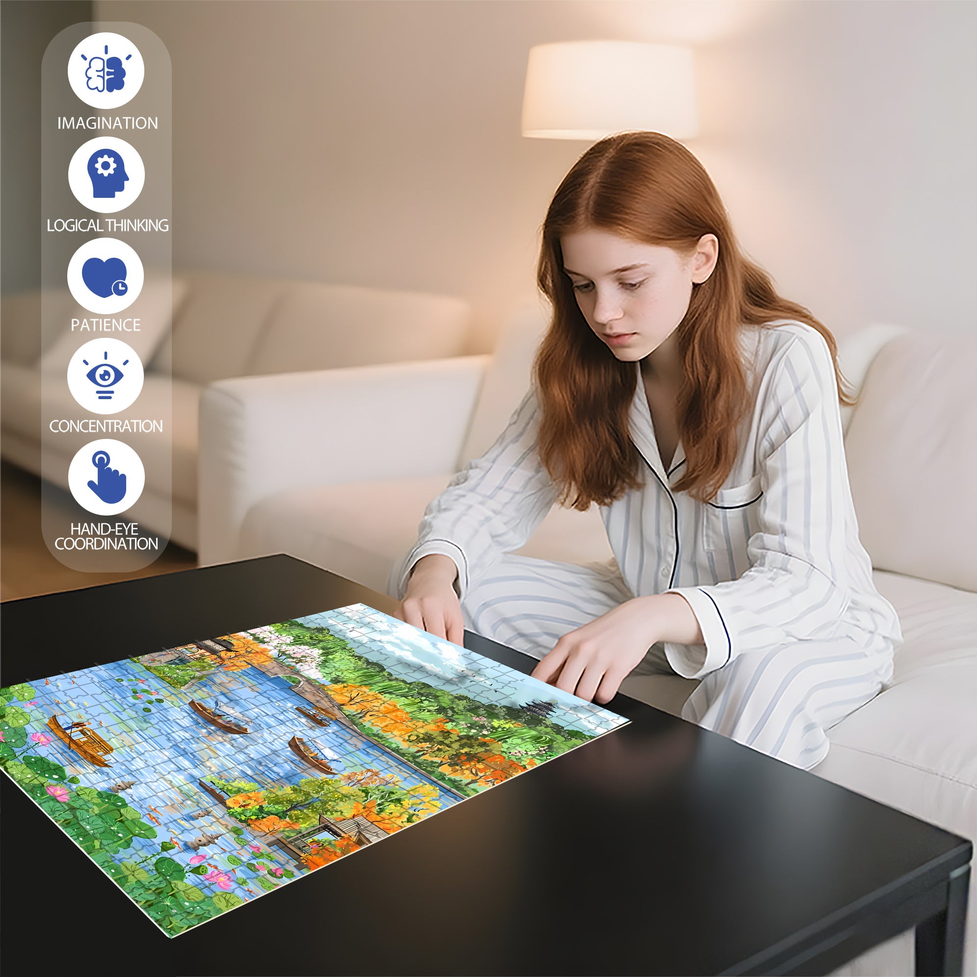 Hangzhou 500pcs/1000pcs Jigsaw Puzzle, Scratch-Resistant, Interactive Family Game & Brain-Boosting DIY Decor, Perfect for Halloween, Christmas & New Year Gifts, Family Puzzle Game