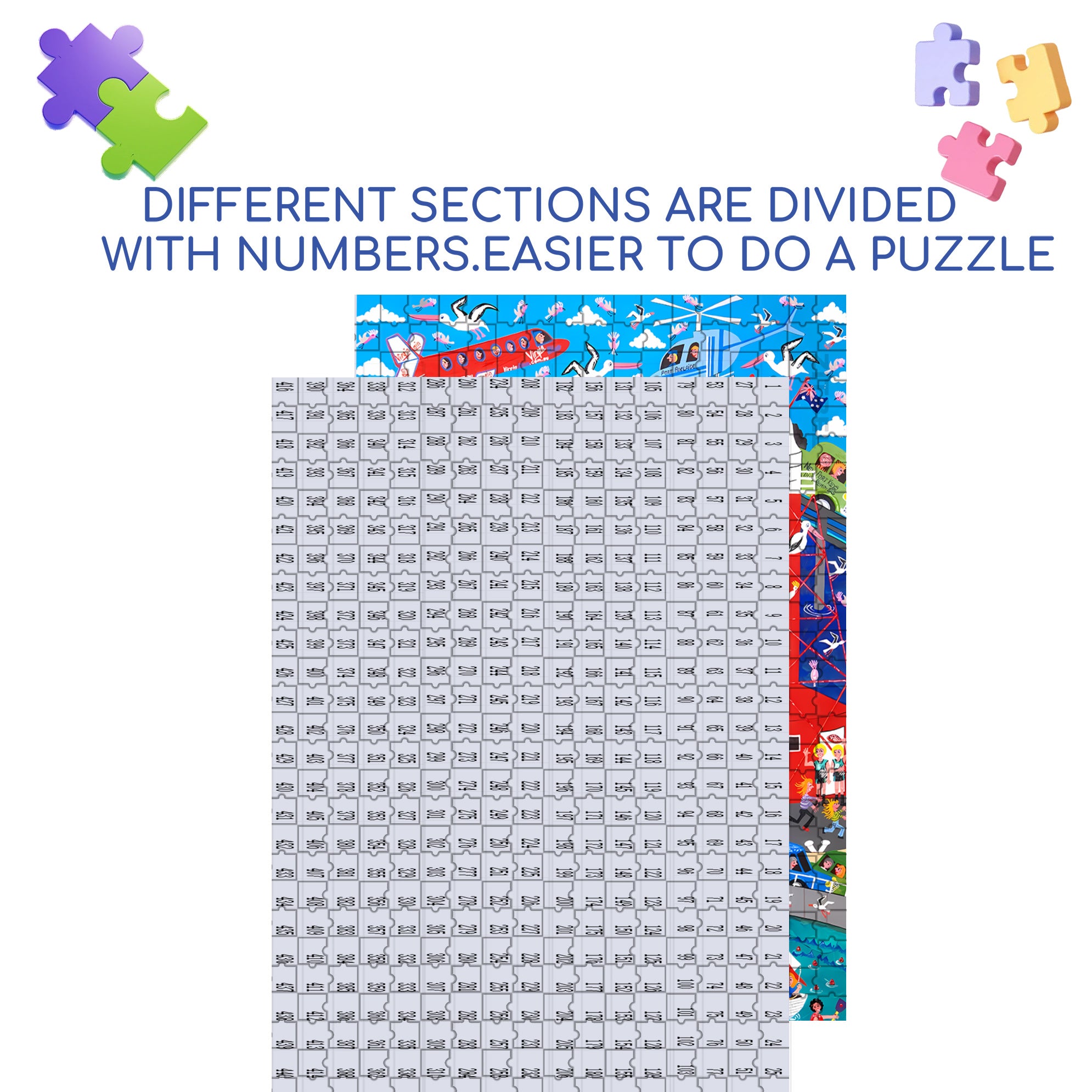 Happy City 500pcs/1000pcs Jigsaw Puzzle, Scratch-Resistant, Interactive Family Game & Brain-Boosting DIY Decor, Perfect for Halloween, Christmas & New Year Gifts, Family Puzzle Game