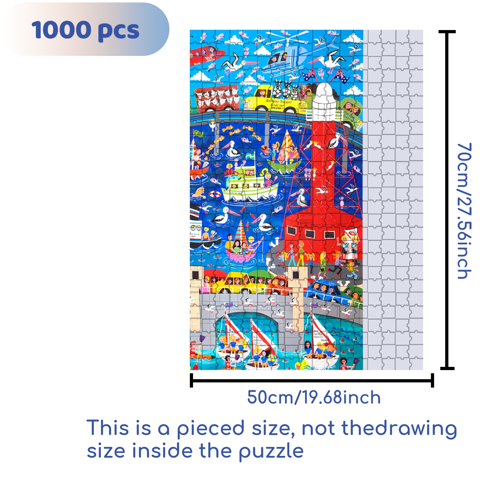Happy City 500pcs/1000pcs Jigsaw Puzzle, Scratch-Resistant, Interactive Family Game & Brain-Boosting DIY Decor, Perfect for Halloween, Christmas & New Year Gifts, Family Puzzle Game