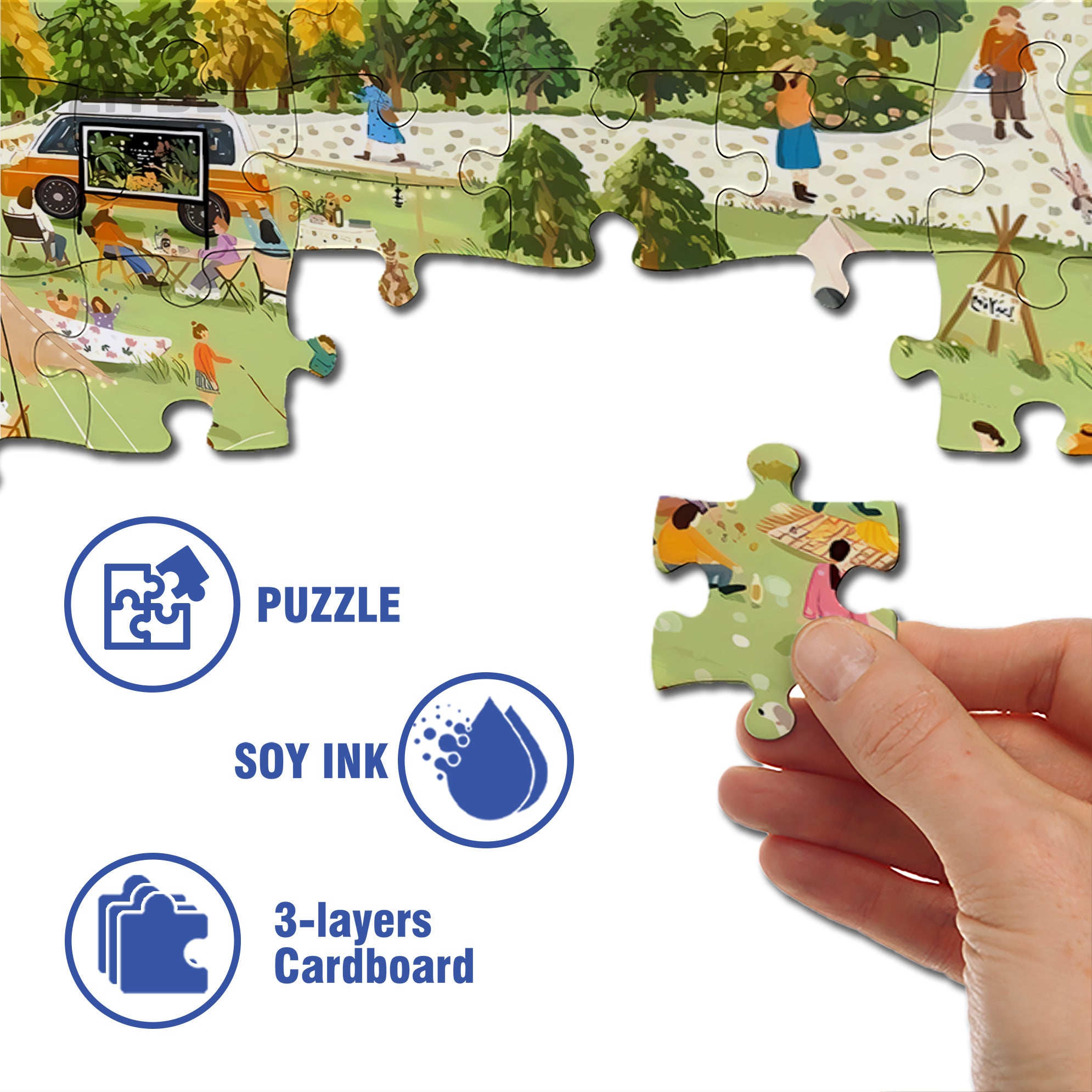 Happy Weekend 500pcs/1000pcs Jigsaw Puzzle, Scratch-Resistant, Interactive Family Game & Brain-Boosting DIY Decor, Perfect for Halloween, Christmas & New Year Gifts, Family Puzzle Game