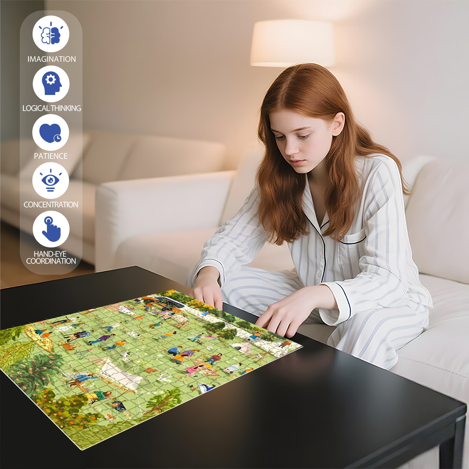 Happy Weekend 500pcs/1000pcs Jigsaw Puzzle, Scratch-Resistant, Interactive Family Game & Brain-Boosting DIY Decor, Perfect for Halloween, Christmas & New Year Gifts, Family Puzzle Game