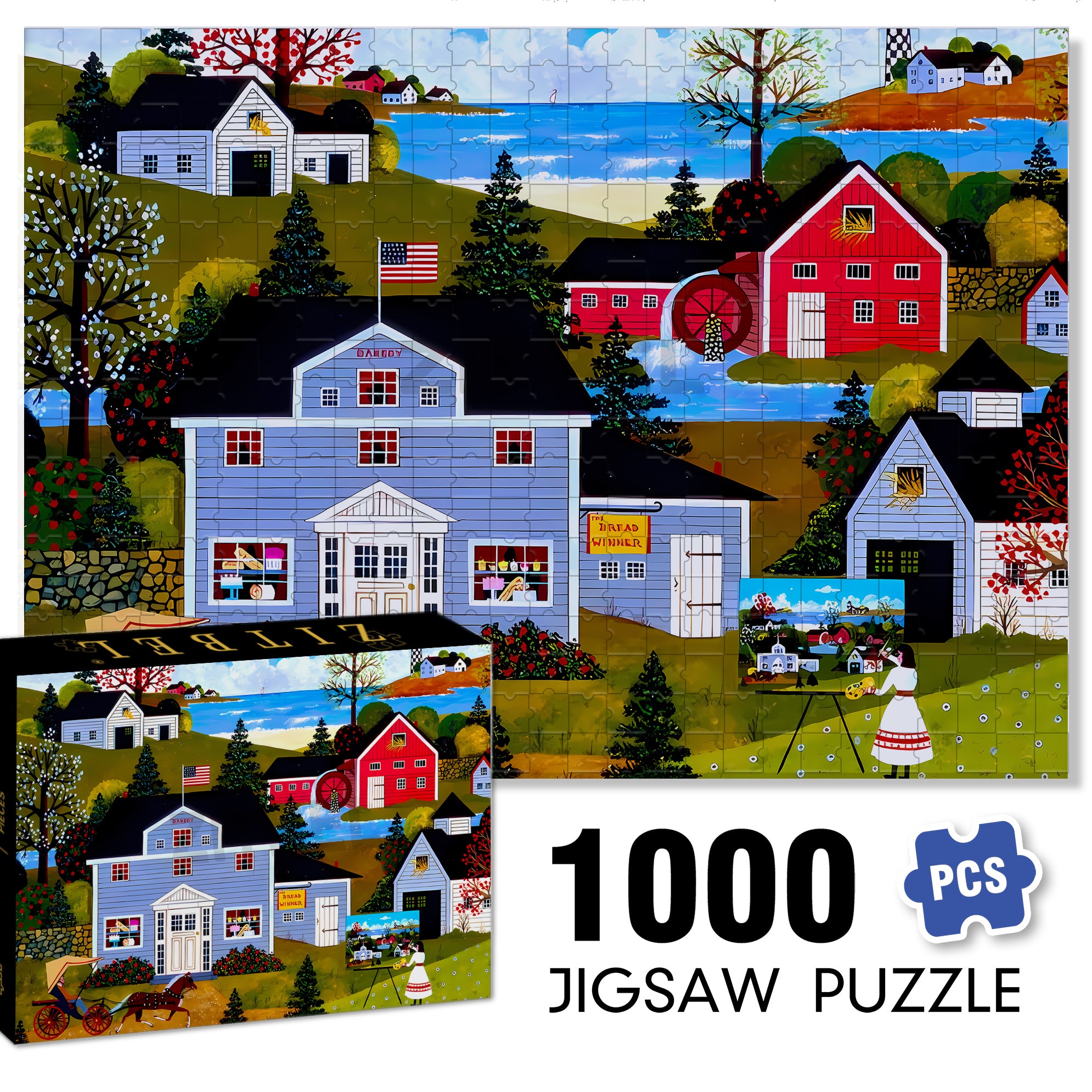 Have A Great Day 500pcs/1000pcs Jigsaw Puzzle, Scratch-Resistant, Interactive Family Game & Brain-Boosting DIY Decor, Perfect for Halloween, Christmas & New Year Gifts, Family Puzzle Game