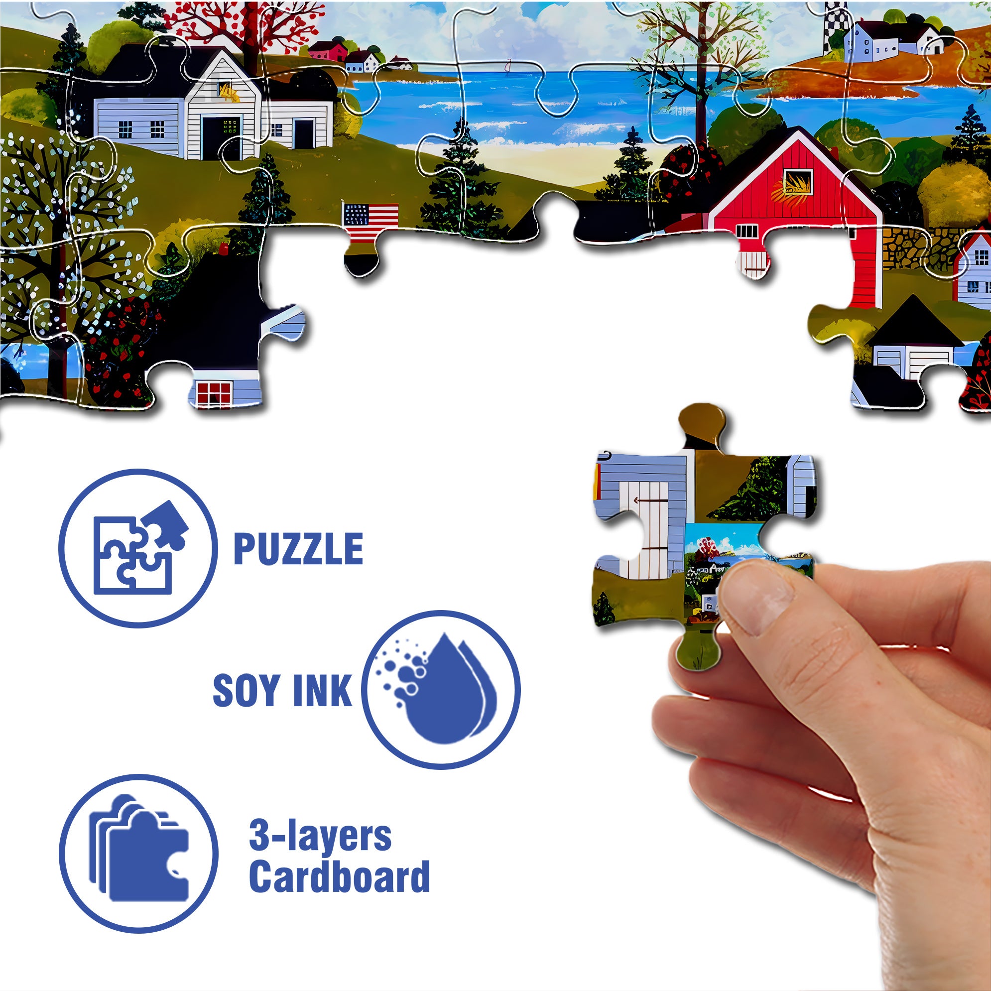 Have A Great Day 500pcs/1000pcs Jigsaw Puzzle, Scratch-Resistant, Interactive Family Game & Brain-Boosting DIY Decor, Perfect for Halloween, Christmas & New Year Gifts, Family Puzzle Game