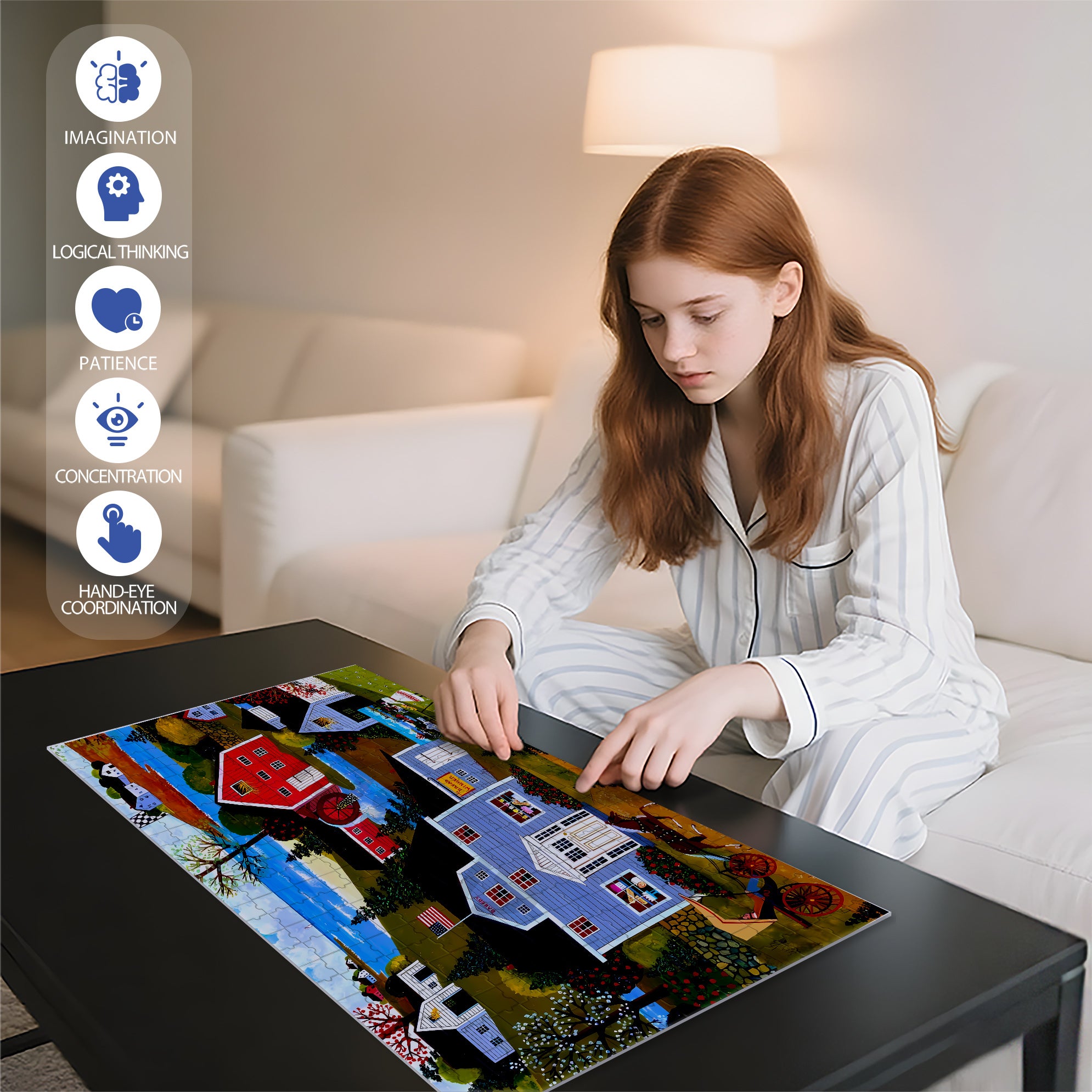 Have A Great Day 500pcs/1000pcs Jigsaw Puzzle, Scratch-Resistant, Interactive Family Game & Brain-Boosting DIY Decor, Perfect for Halloween, Christmas & New Year Gifts, Family Puzzle Game