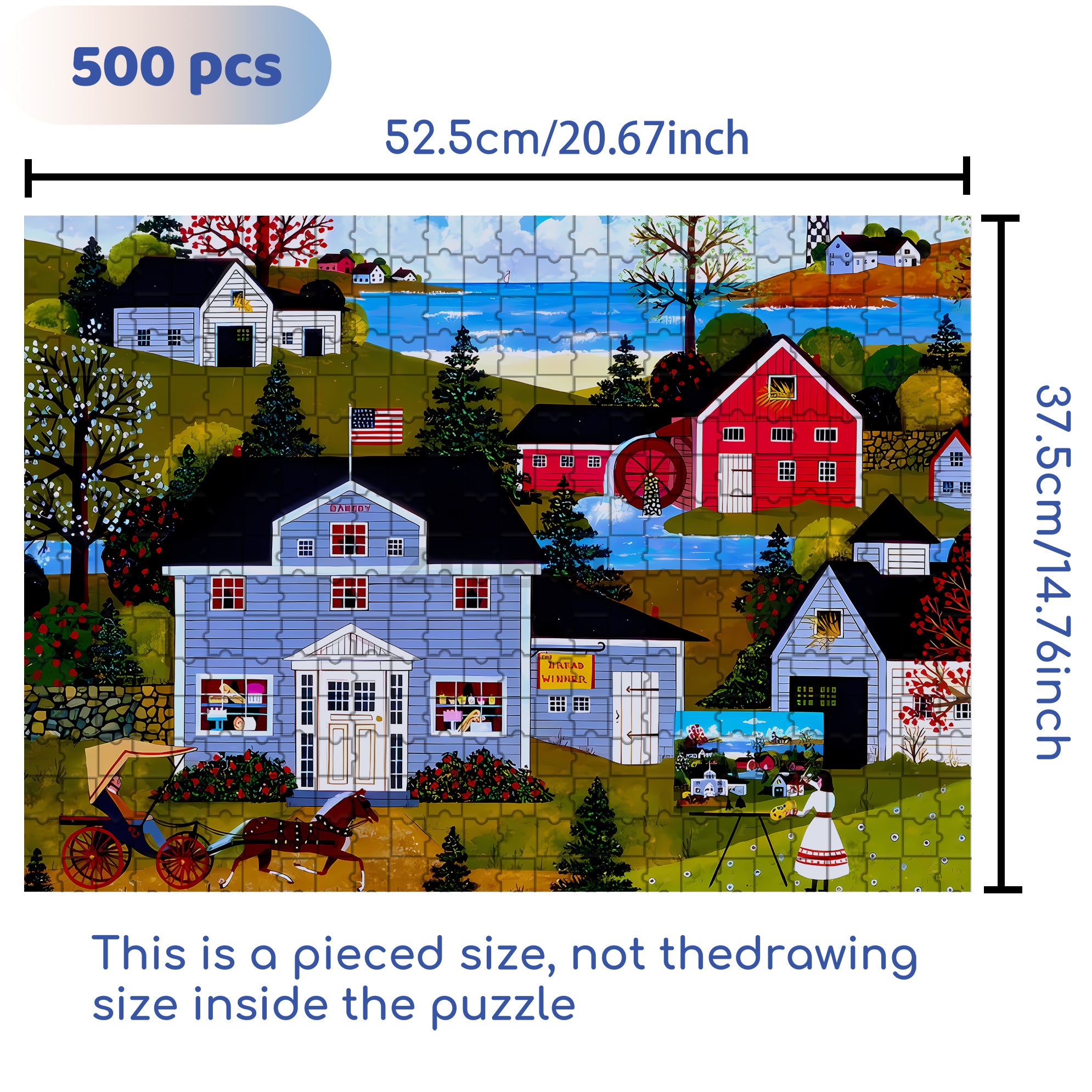 Have A Great Day 500pcs/1000pcs Jigsaw Puzzle, Scratch-Resistant, Interactive Family Game & Brain-Boosting DIY Decor, Perfect for Halloween, Christmas & New Year Gifts, Family Puzzle Game