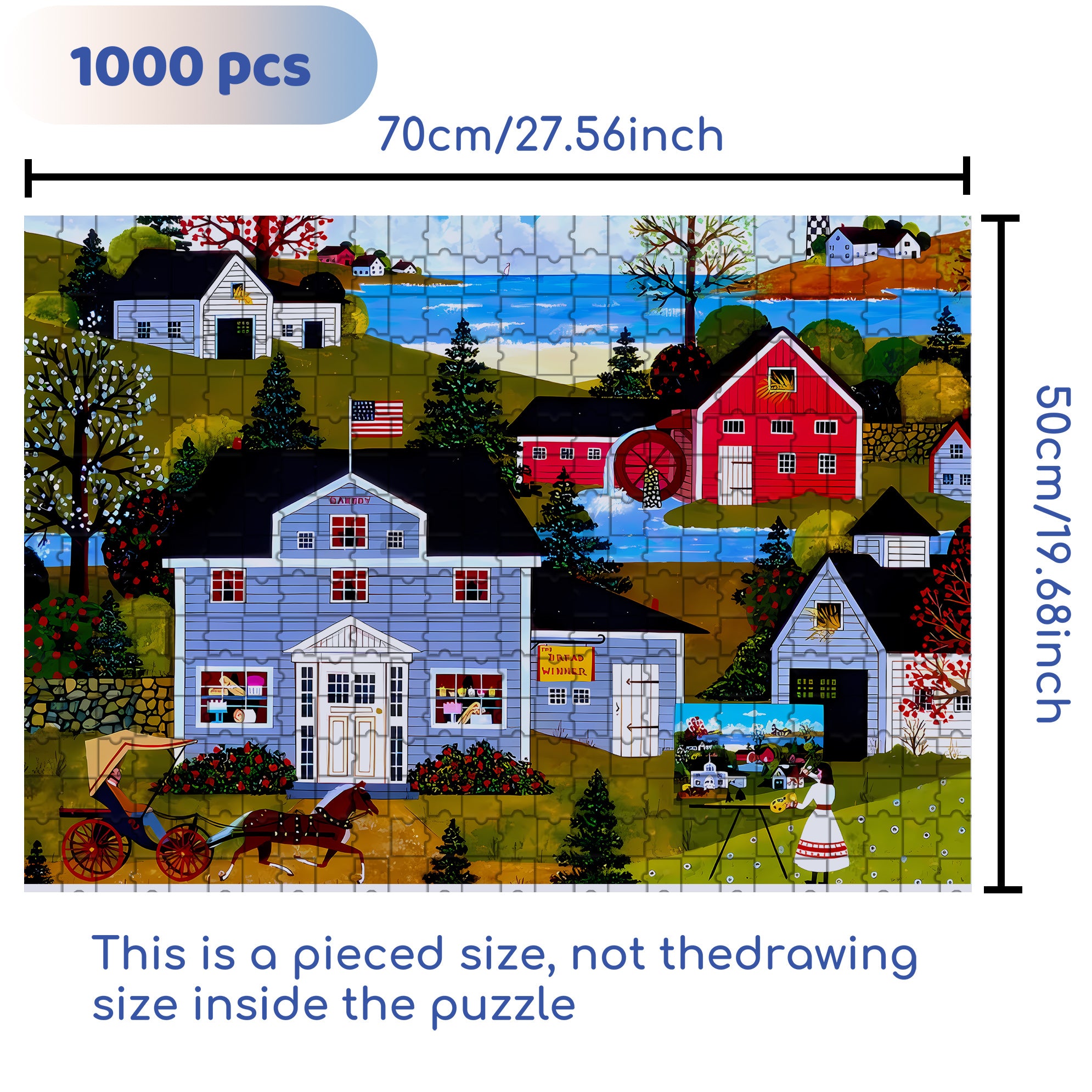 Have A Great Day 500pcs/1000pcs Jigsaw Puzzle, Scratch-Resistant, Interactive Family Game & Brain-Boosting DIY Decor, Perfect for Halloween, Christmas & New Year Gifts, Family Puzzle Game