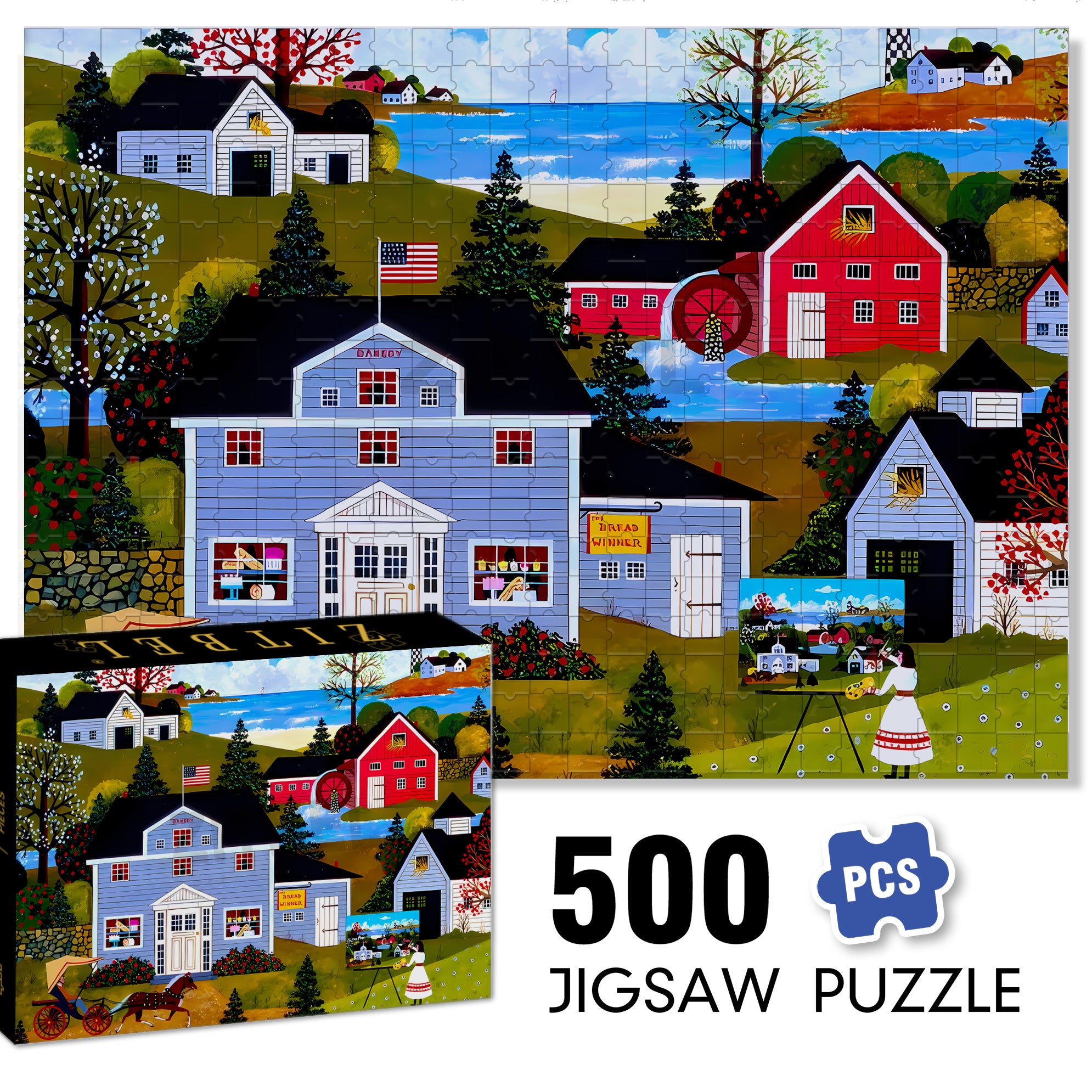 Have A Great Day 500pcs/1000pcs Jigsaw Puzzle, Scratch-Resistant, Interactive Family Game & Brain-Boosting DIY Decor, Perfect for Halloween, Christmas & New Year Gifts, Family Puzzle Game