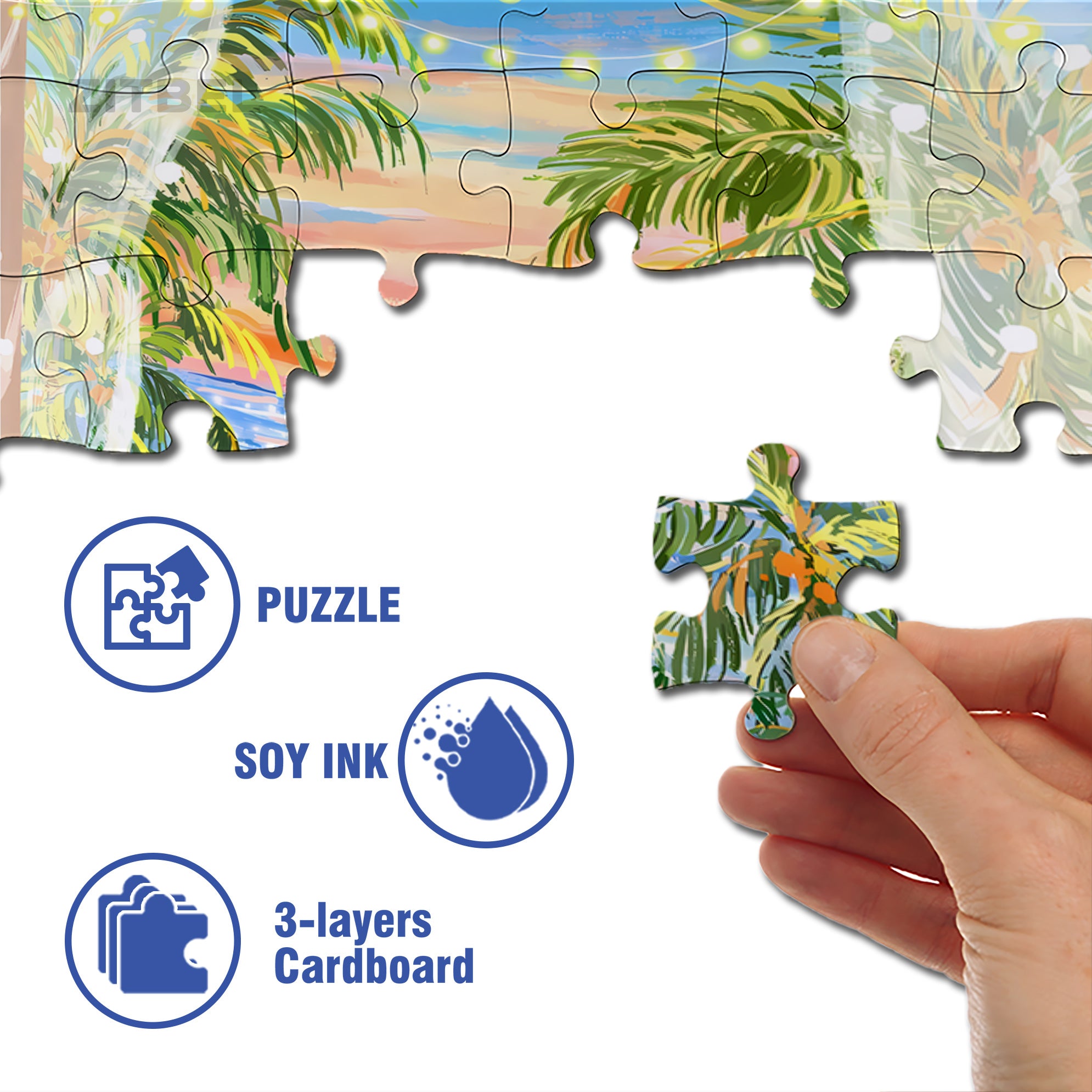 Hello The Sea 500pcs/1000pcs Jigsaw Puzzle, Scratch-Resistant, Interactive Family Game & Brain-Boosting DIY Decor, Perfect for Halloween, Christmas & New Year Gifts, Family Puzzle Game