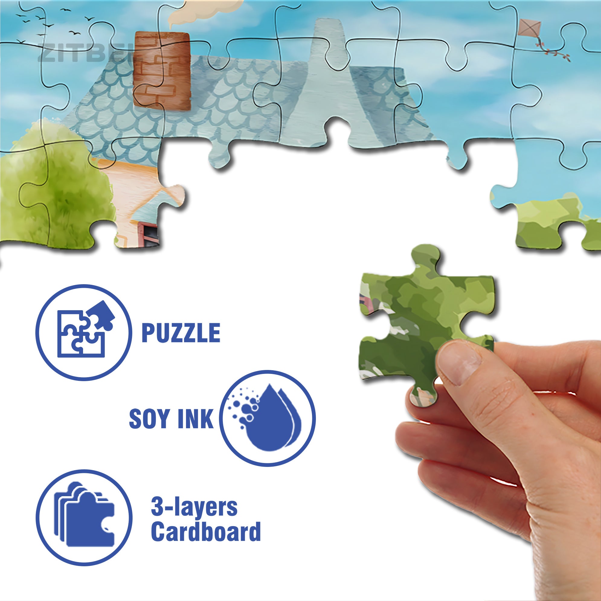 Home 500pcs/1000pcs Jigsaw Puzzle, Scratch-Resistant, Interactive Family Game & Brain-Boosting DIY Decor, Perfect for Halloween, Christmas & New Year Gifts, Family Puzzle Game