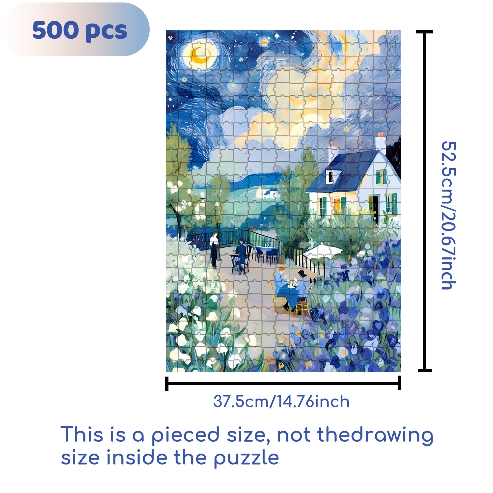 In The Moonlight 500pcs/1000pcs Jigsaw Puzzle, Scratch-Resistant, Interactive Family Game & Brain-Boosting DIY Decor, Perfect for Halloween, Christmas & New Year Gifts, Family Puzzle Game