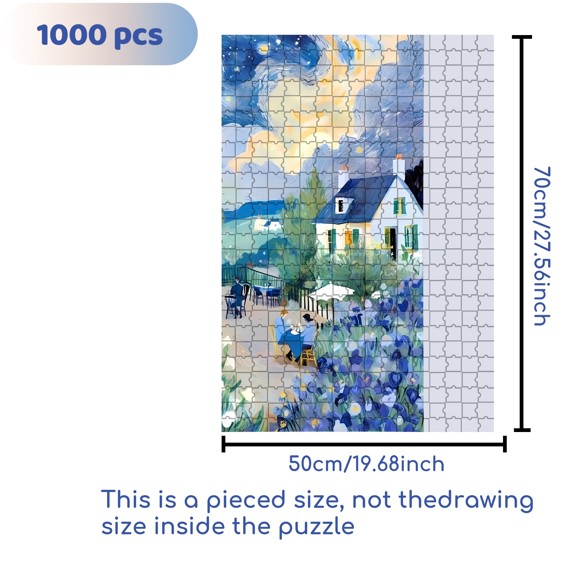 In The Moonlight 500pcs/1000pcs Jigsaw Puzzle, Scratch-Resistant, Interactive Family Game & Brain-Boosting DIY Decor, Perfect for Halloween, Christmas & New Year Gifts, Family Puzzle Game