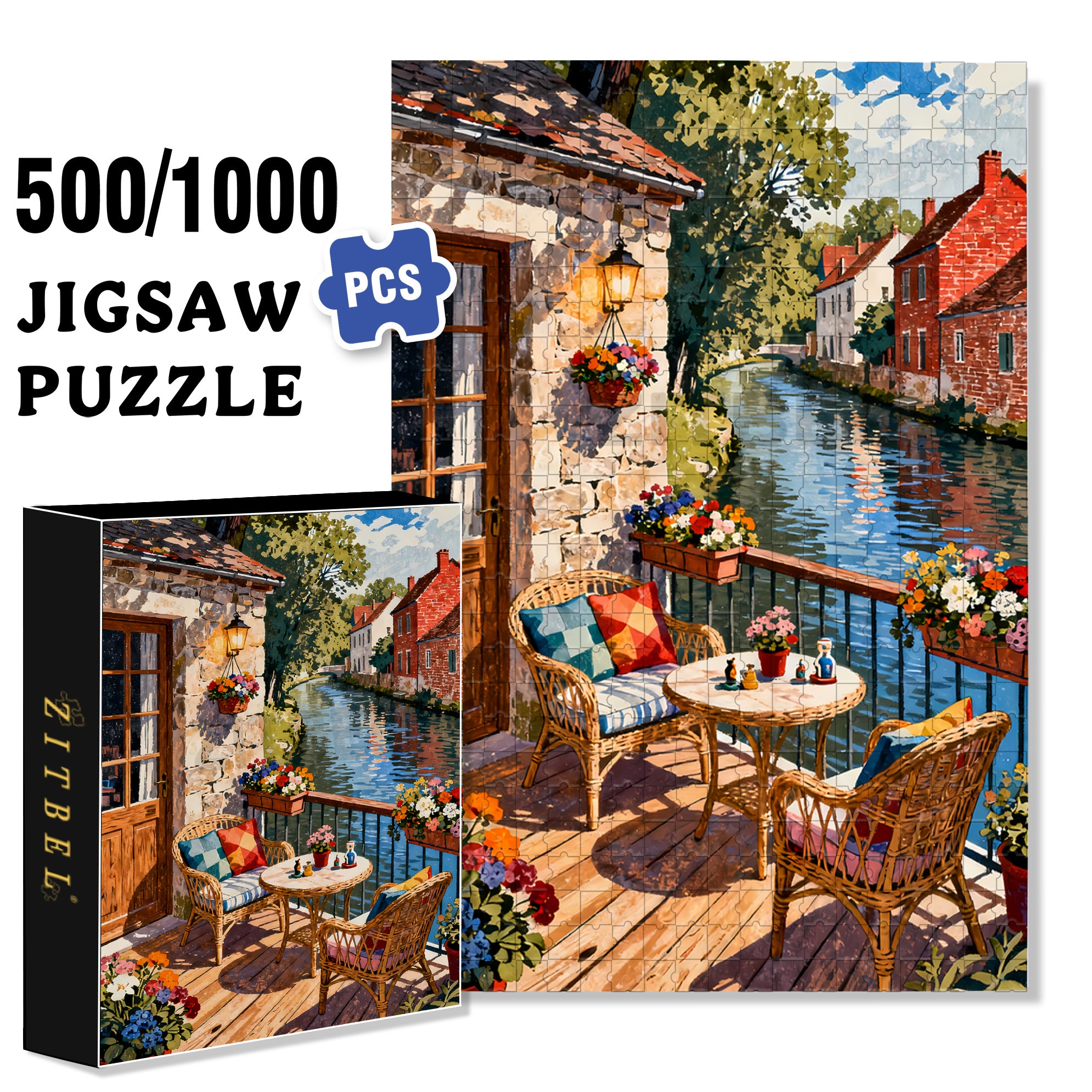 Miskolc's Morning 500pcs/1000pcs Jigsaw Puzzle, Scratch-Resistant, Interactive Family Game & Brain-Boosting DIY Decor, Perfect for Halloween, Christmas & New Year Gifts, Family Puzzle Game