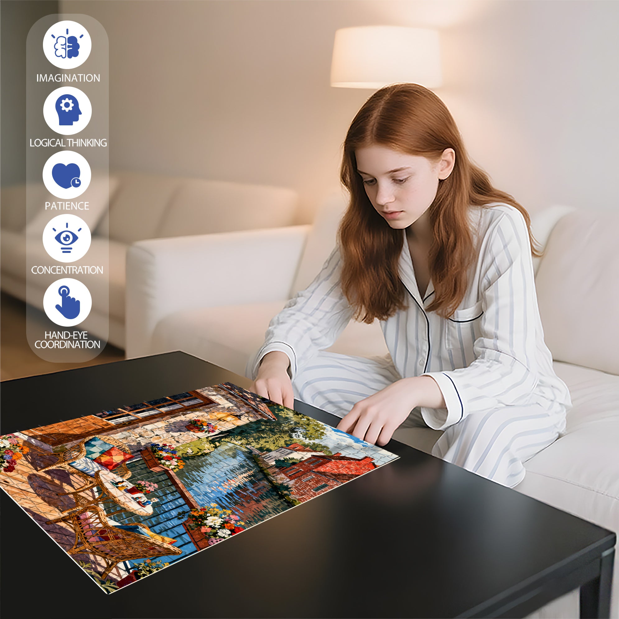 Miskolc's Morning 500pcs/1000pcs Jigsaw Puzzle, Scratch-Resistant, Interactive Family Game & Brain-Boosting DIY Decor, Perfect for Halloween, Christmas & New Year Gifts, Family Puzzle Game