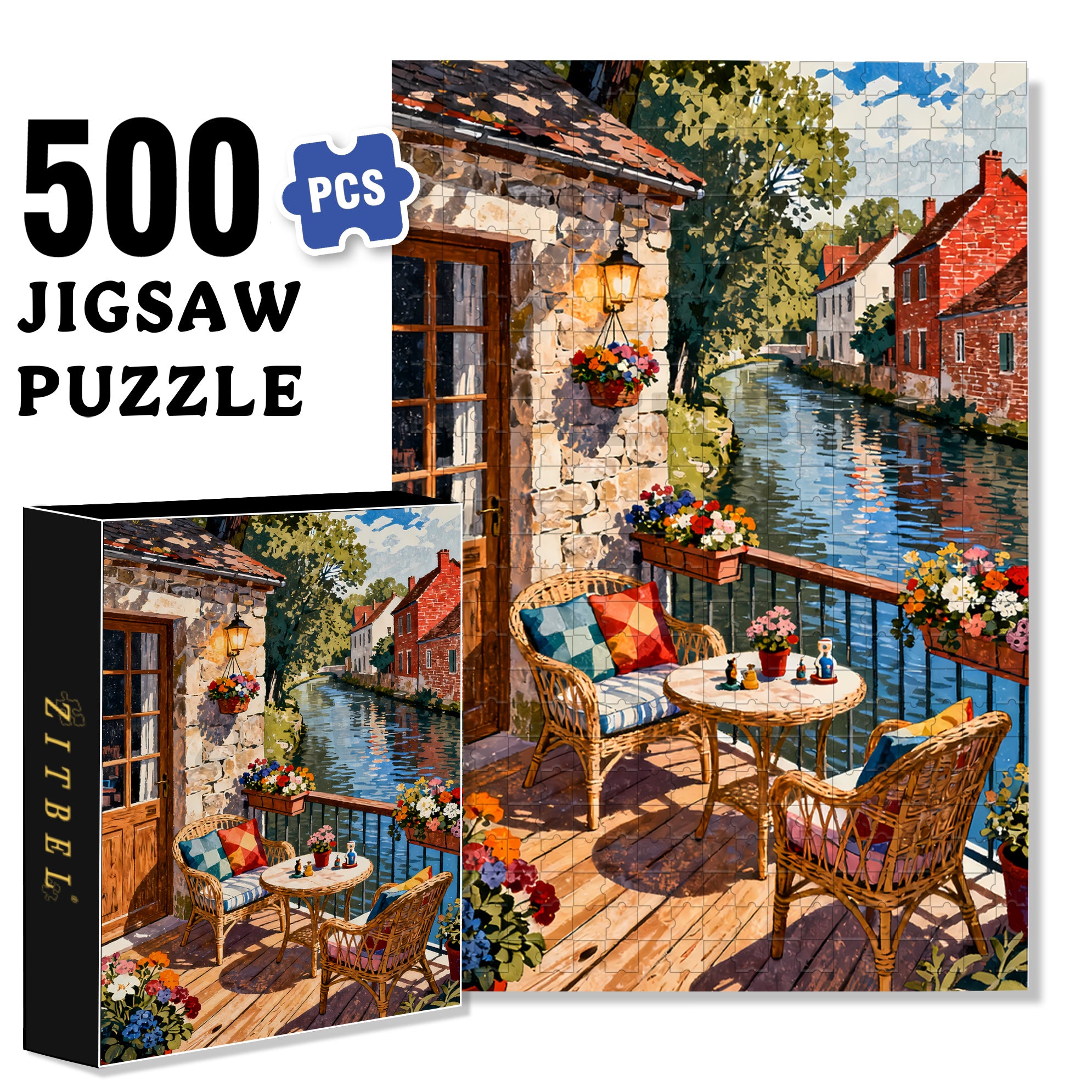 Miskolc's Morning 500pcs/1000pcs Jigsaw Puzzle, Scratch-Resistant, Interactive Family Game & Brain-Boosting DIY Decor, Perfect for Halloween, Christmas & New Year Gifts, Family Puzzle Game
