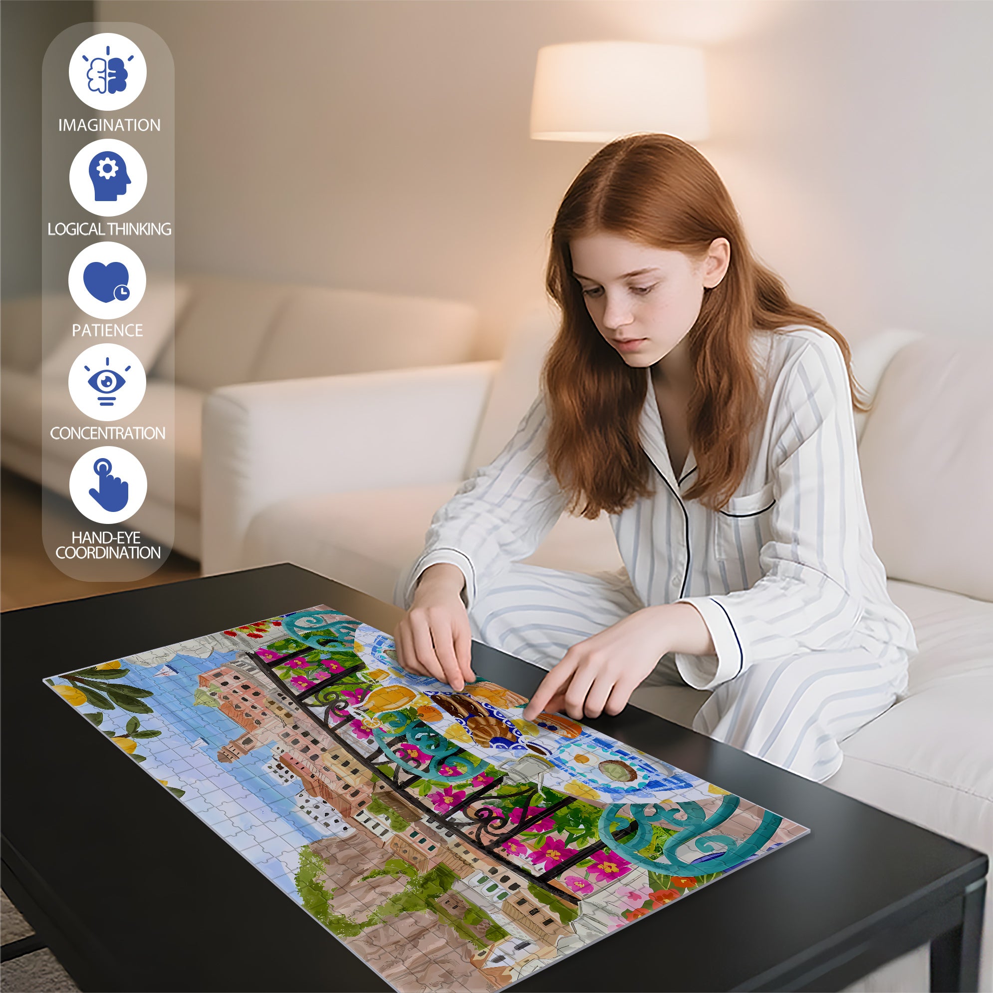 Morning In Heraklion 500pcs/1000pcs Jigsaw Puzzle, Scratch-Resistant, Interactive Family Game & Brain-Boosting DIY Decor, Perfect for Halloween, Christmas & New Year Gifts, Family Puzzle Game