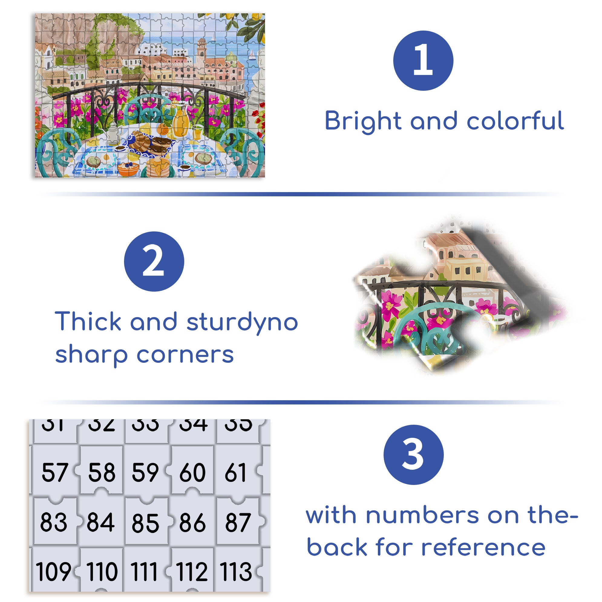 Morning In Heraklion 500pcs/1000pcs Jigsaw Puzzle, Scratch-Resistant, Interactive Family Game & Brain-Boosting DIY Decor, Perfect for Halloween, Christmas & New Year Gifts, Family Puzzle Game