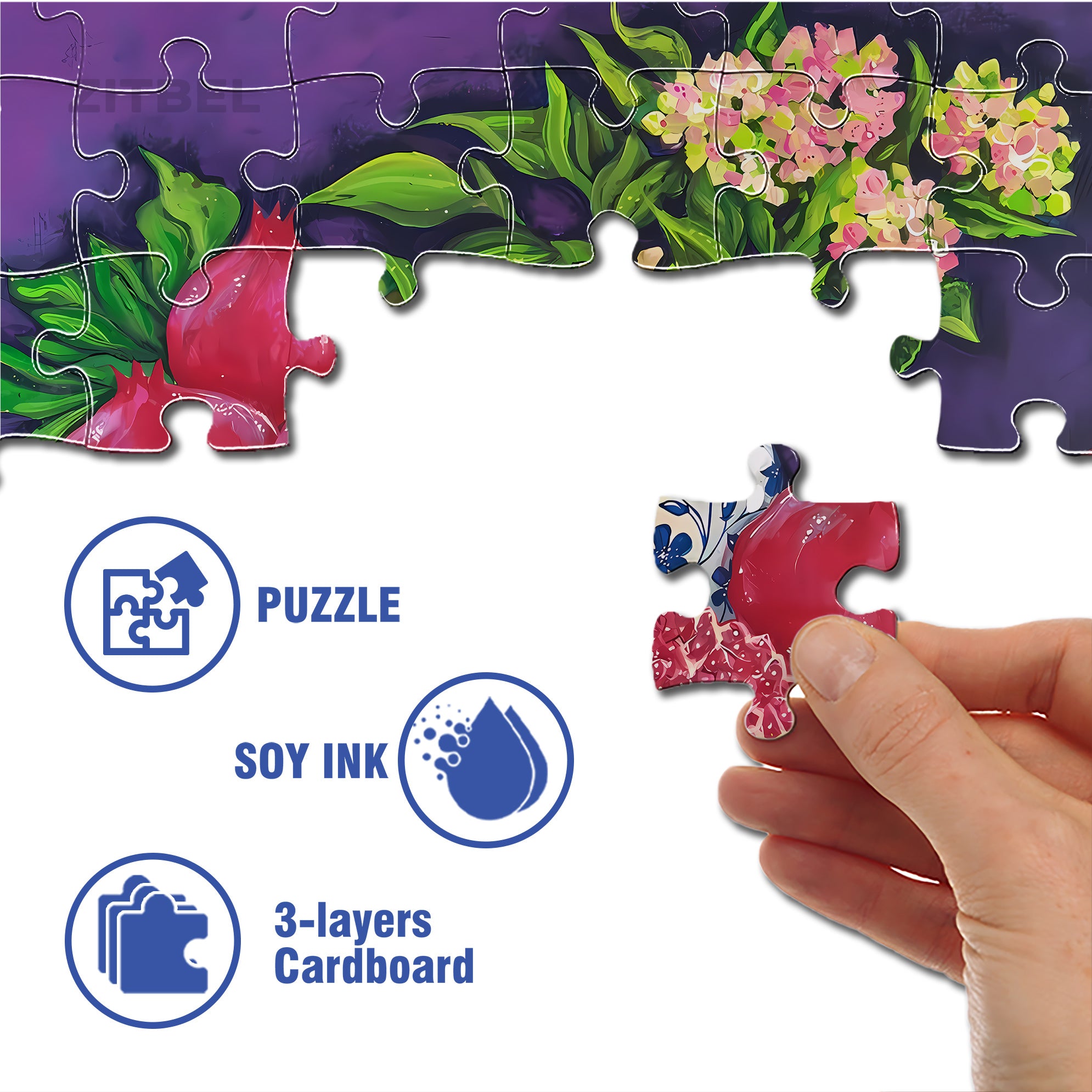 Pomegranat  500pcs/1000pcs Jigsaw Puzzle, Scratch-Resistant, Interactive Family Game & Brain-Boosting DIY Decor, Perfect for Halloween, Christmas & New Year Gifts, Family Puzzle Game