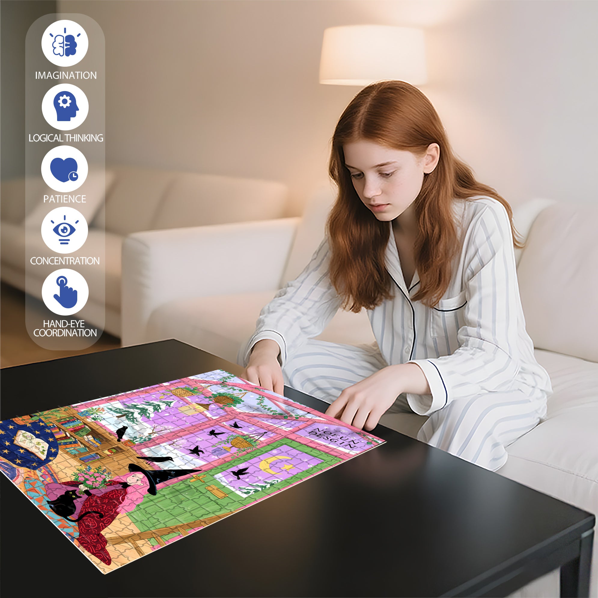 The Witch's House 500pcs/1000pcs Jigsaw Puzzle, Scratch-Resistant, Interactive Family Game & Brain-Boosting DIY Decor, Perfect for Halloween, Christmas & New Year Gifts, Family Puzzle Game