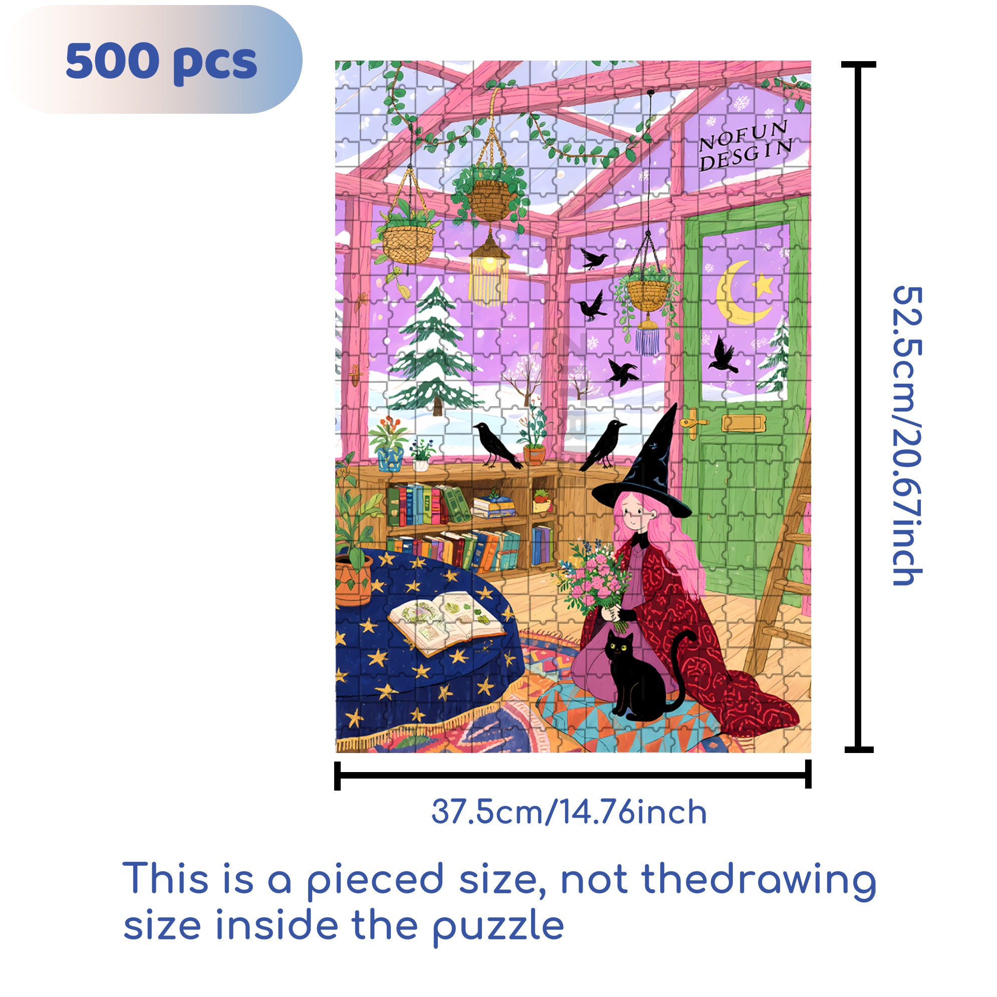The Witch's House 500pcs/1000pcs Jigsaw Puzzle, Scratch-Resistant, Interactive Family Game & Brain-Boosting DIY Decor, Perfect for Halloween, Christmas & New Year Gifts, Family Puzzle Game
