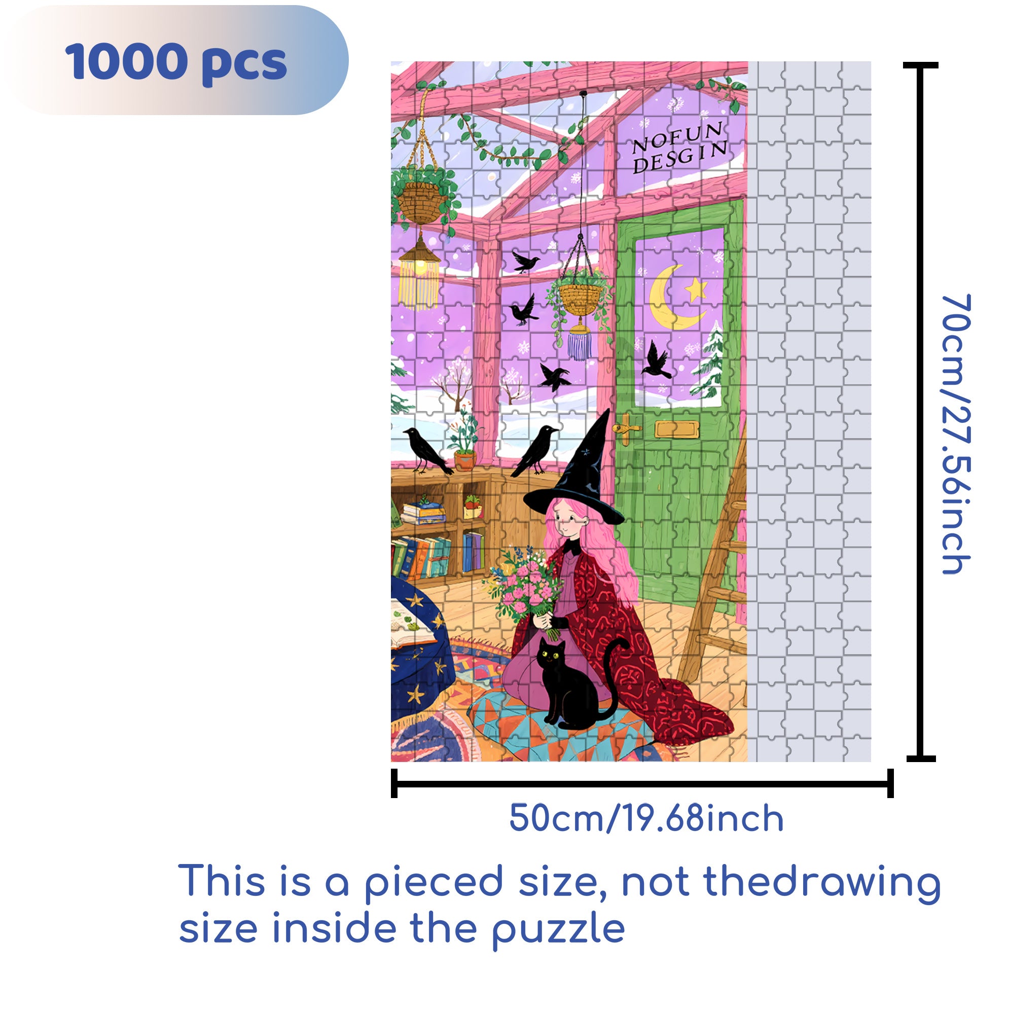 The Witch's House 500pcs/1000pcs Jigsaw Puzzle, Scratch-Resistant, Interactive Family Game & Brain-Boosting DIY Decor, Perfect for Halloween, Christmas & New Year Gifts, Family Puzzle Game