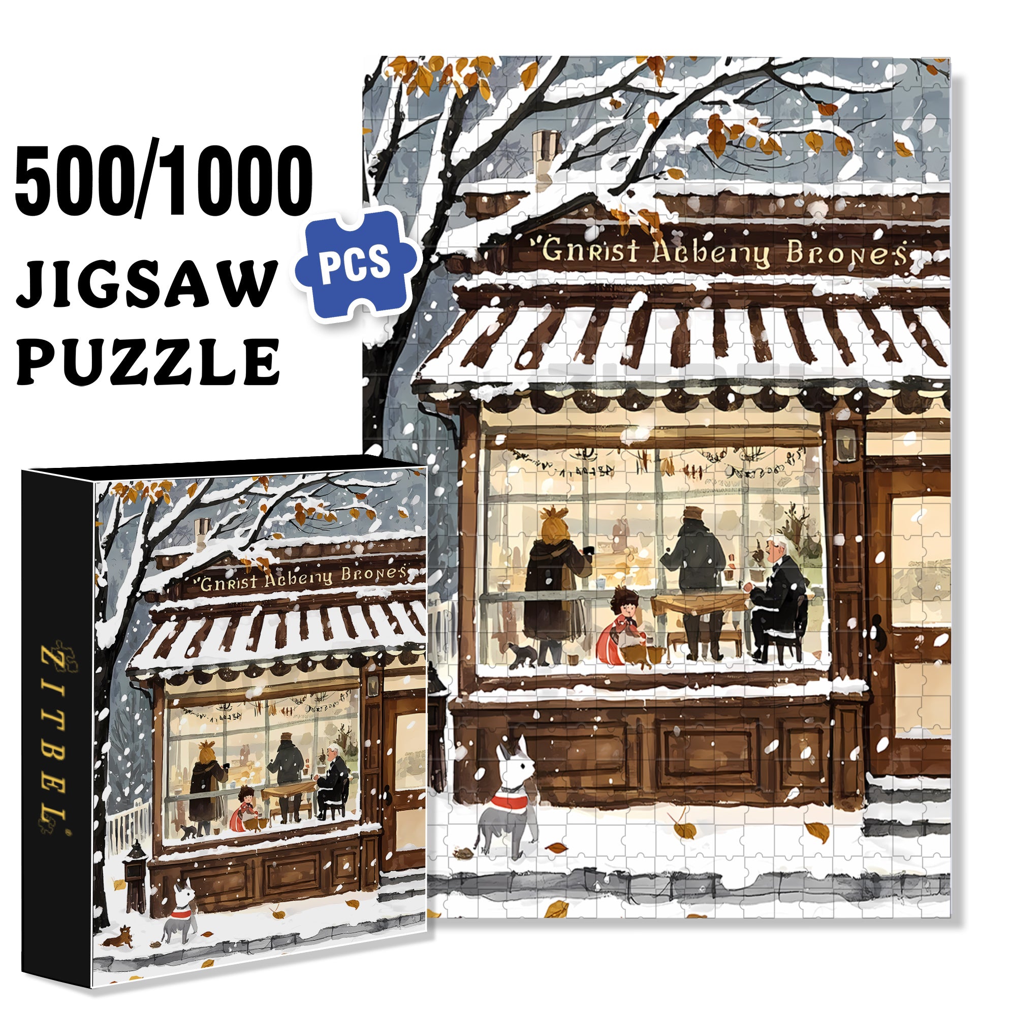 Happy New Year' by Prairie 500pcs/1000pcs Jigsaw Puzzle, Scratch-Resistant, Interactive Family Game & Brain-Boosting DIY Decor, Perfect for Halloween, Christmas & New Year Gifts, Family Puzzle Game