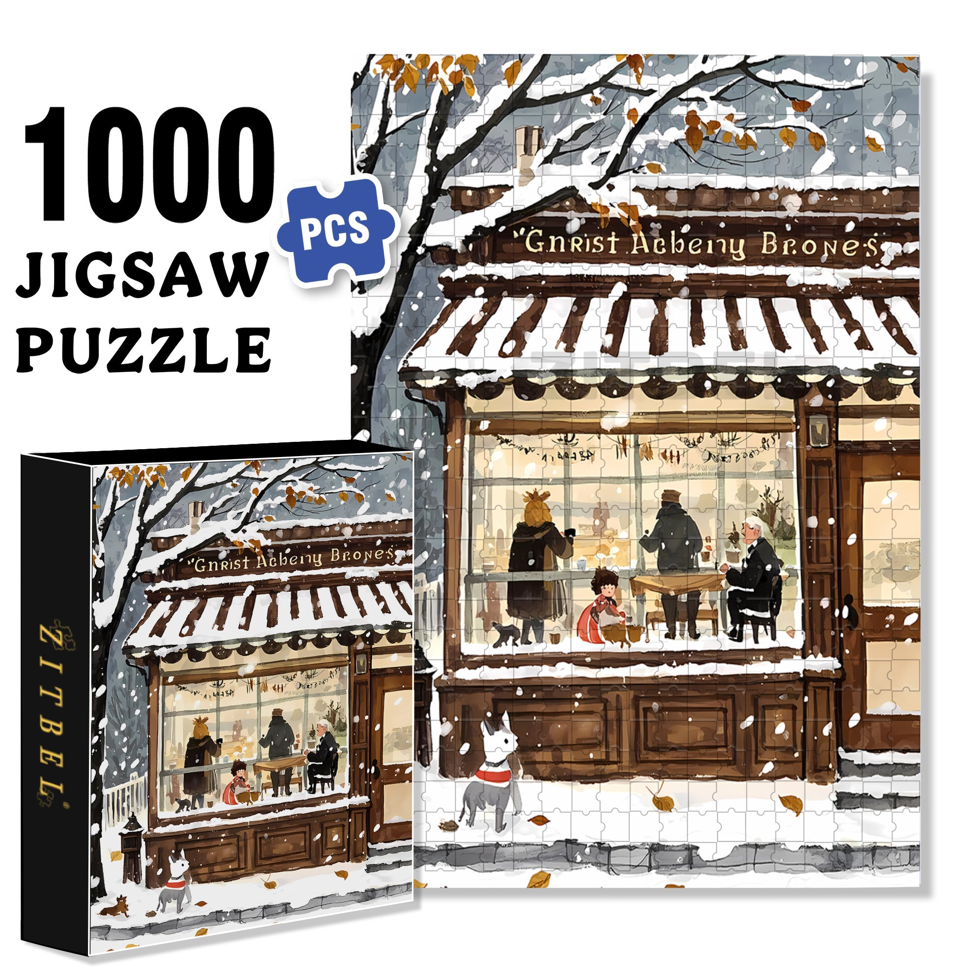 Happy New Year' by Prairie 500pcs/1000pcs Jigsaw Puzzle, Scratch-Resistant, Interactive Family Game & Brain-Boosting DIY Decor, Perfect for Halloween, Christmas & New Year Gifts, Family Puzzle Game