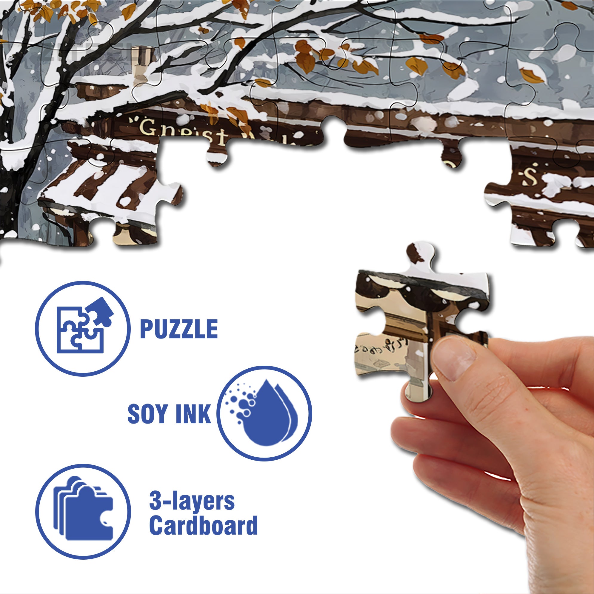 Happy New Year' by Prairie 500pcs/1000pcs Jigsaw Puzzle, Scratch-Resistant, Interactive Family Game & Brain-Boosting DIY Decor, Perfect for Halloween, Christmas & New Year Gifts, Family Puzzle Game