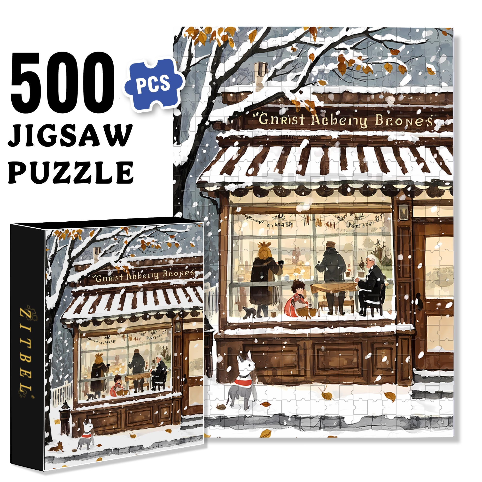 Happy New Year' by Prairie 500pcs/1000pcs Jigsaw Puzzle, Scratch-Resistant, Interactive Family Game & Brain-Boosting DIY Decor, Perfect for Halloween, Christmas & New Year Gifts, Family Puzzle Game