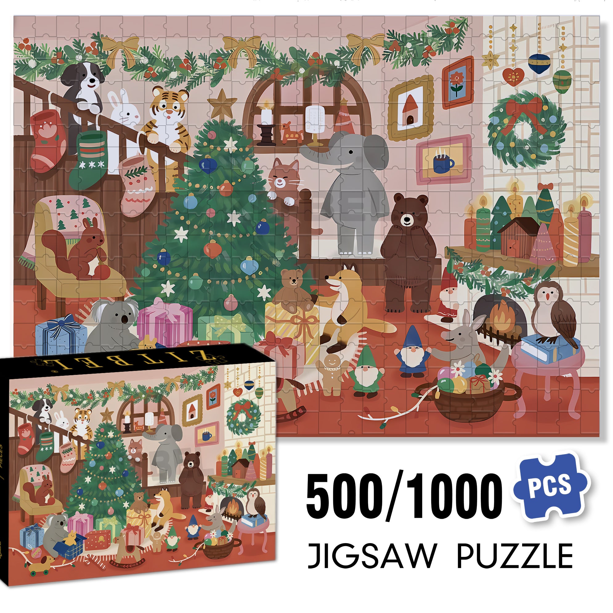 A Big Snowfall 500pcs/1000pcs Jigsaw Puzzle, Scratch-Resistant, Interactive Family Game & Brain-Boosting DIY Decor, Perfect for Halloween, Christmas & New Year Gifts, Family Puzzle Game