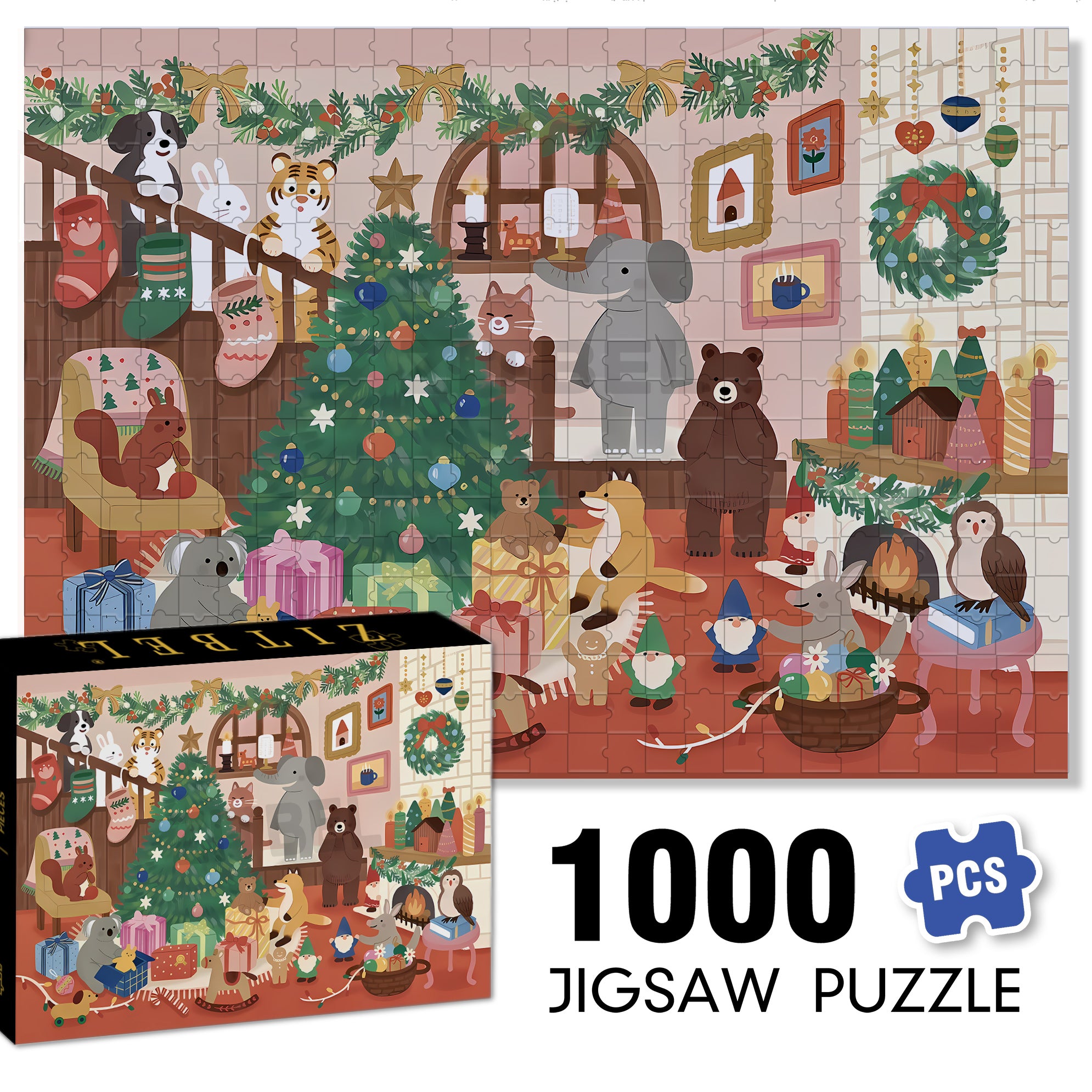A Big Snowfall 500pcs/1000pcs Jigsaw Puzzle, Scratch-Resistant, Interactive Family Game & Brain-Boosting DIY Decor, Perfect for Halloween, Christmas & New Year Gifts, Family Puzzle Game