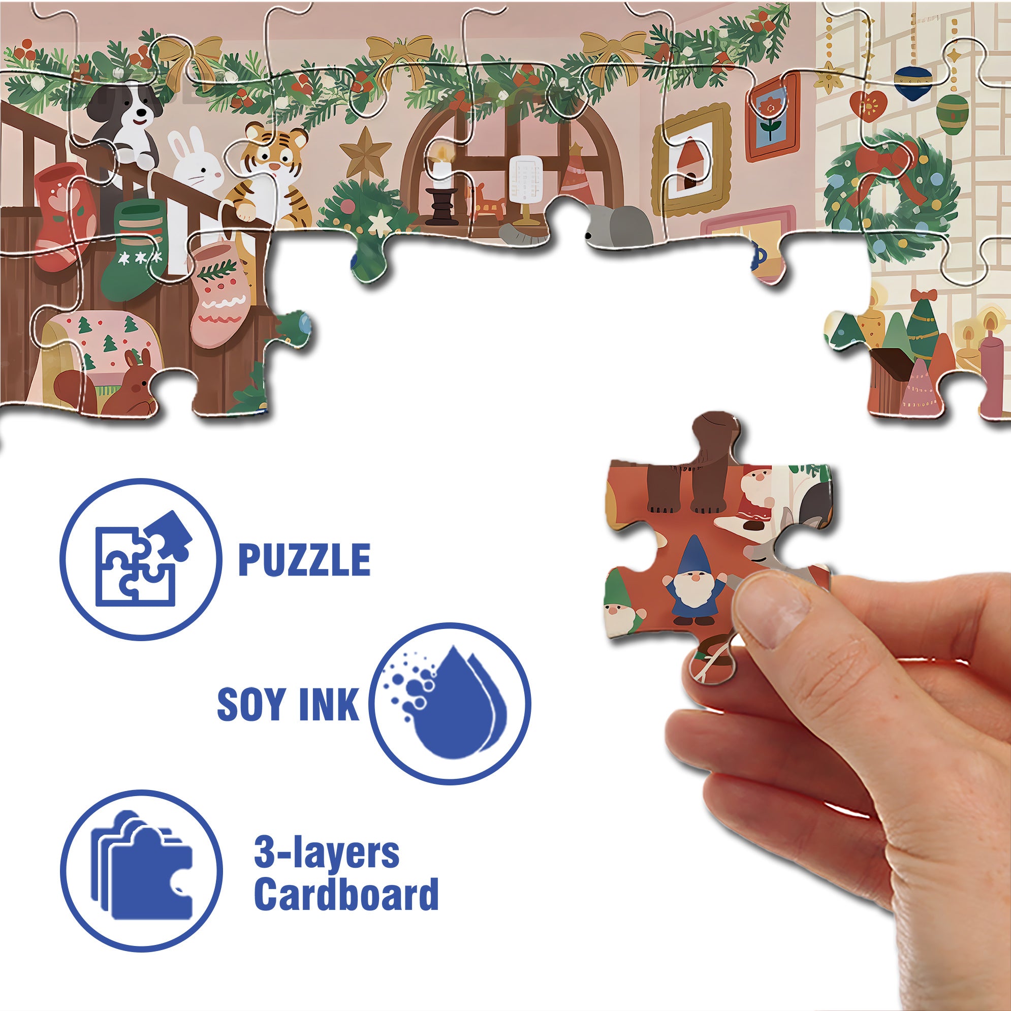 A Big Snowfall 500pcs/1000pcs Jigsaw Puzzle, Scratch-Resistant, Interactive Family Game & Brain-Boosting DIY Decor, Perfect for Halloween, Christmas & New Year Gifts, Family Puzzle Game