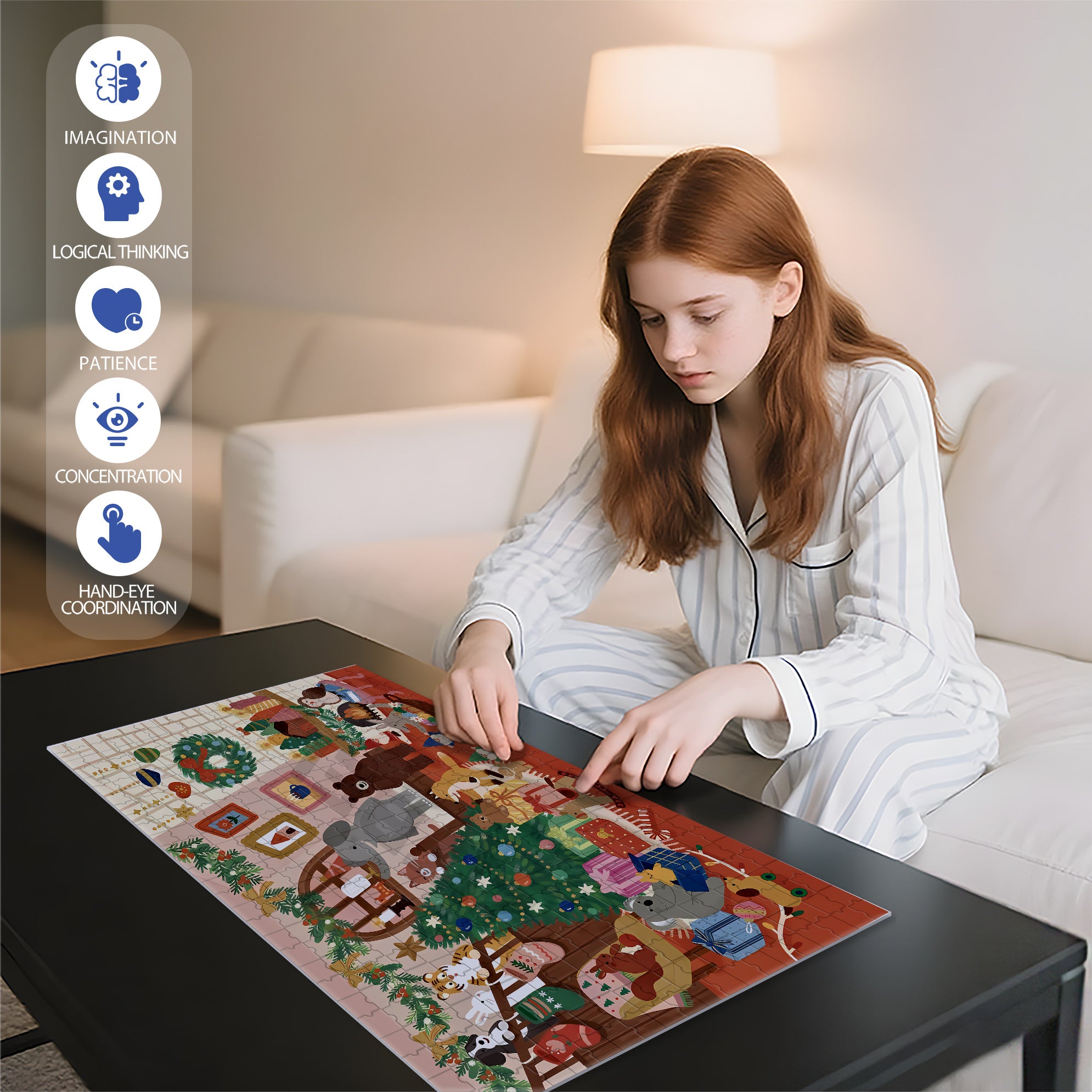 A Big Snowfall 500pcs/1000pcs Jigsaw Puzzle, Scratch-Resistant, Interactive Family Game & Brain-Boosting DIY Decor, Perfect for Halloween, Christmas & New Year Gifts, Family Puzzle Game