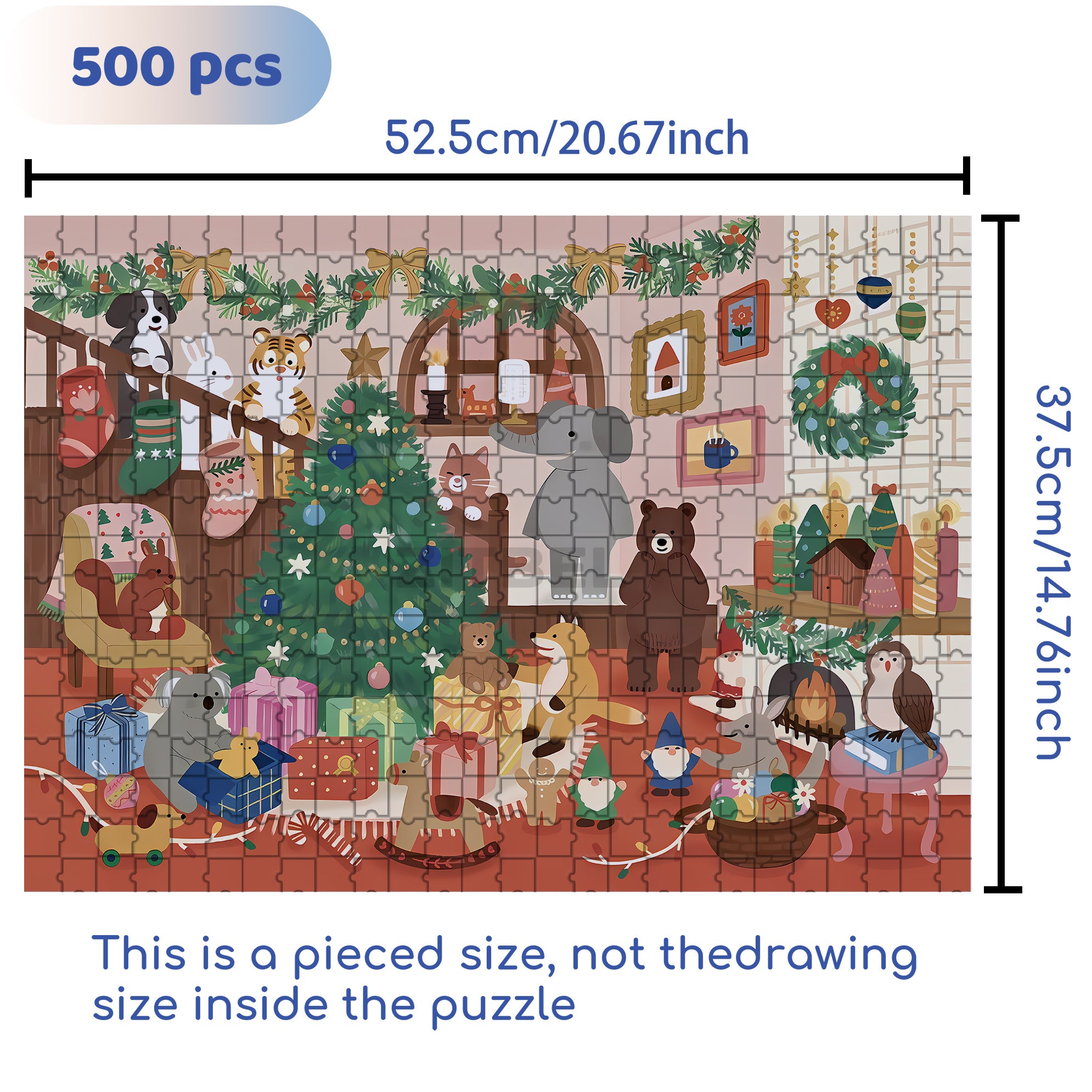 A Big Snowfall 500pcs/1000pcs Jigsaw Puzzle, Scratch-Resistant, Interactive Family Game & Brain-Boosting DIY Decor, Perfect for Halloween, Christmas & New Year Gifts, Family Puzzle Game