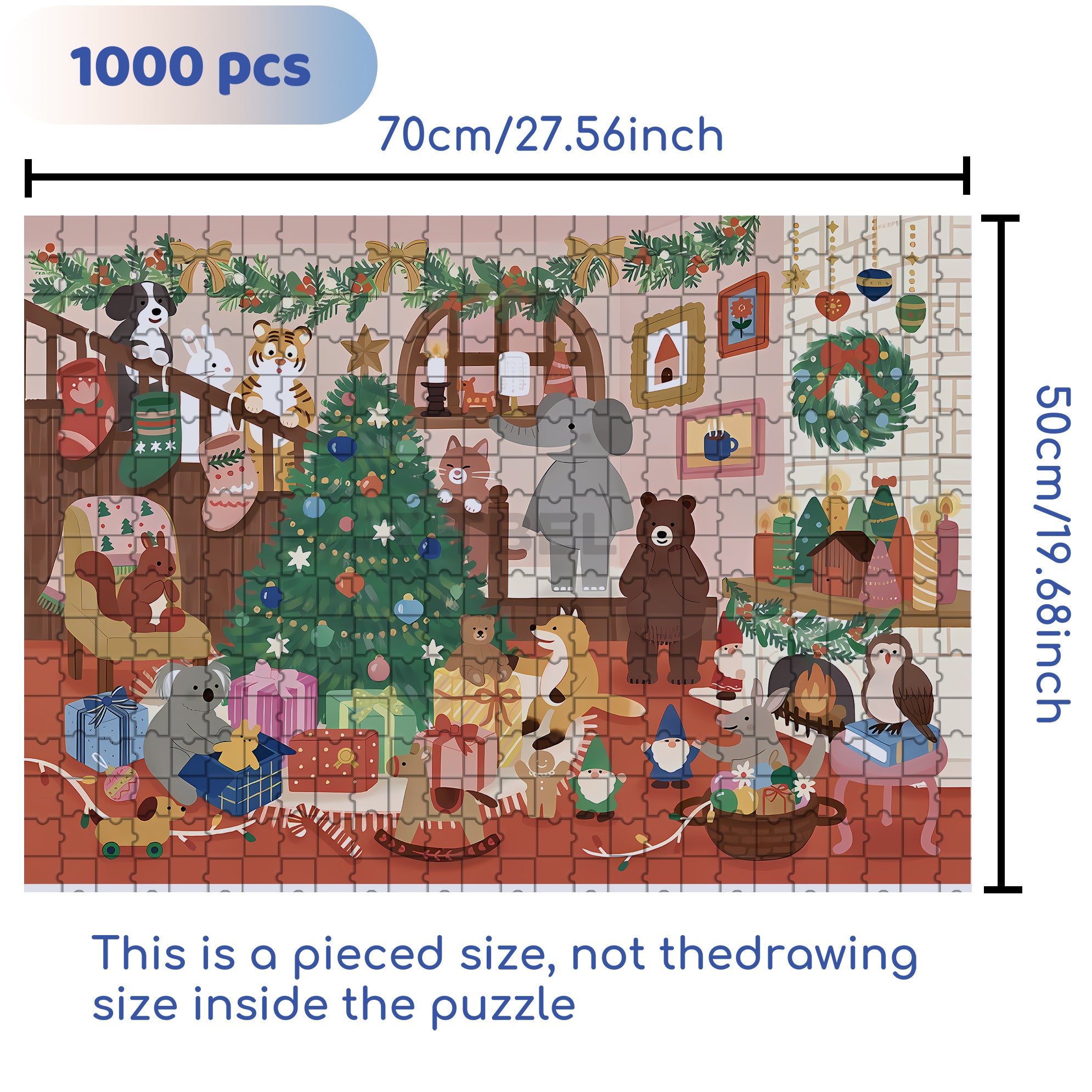 A Big Snowfall 500pcs/1000pcs Jigsaw Puzzle, Scratch-Resistant, Interactive Family Game & Brain-Boosting DIY Decor, Perfect for Halloween, Christmas & New Year Gifts, Family Puzzle Game