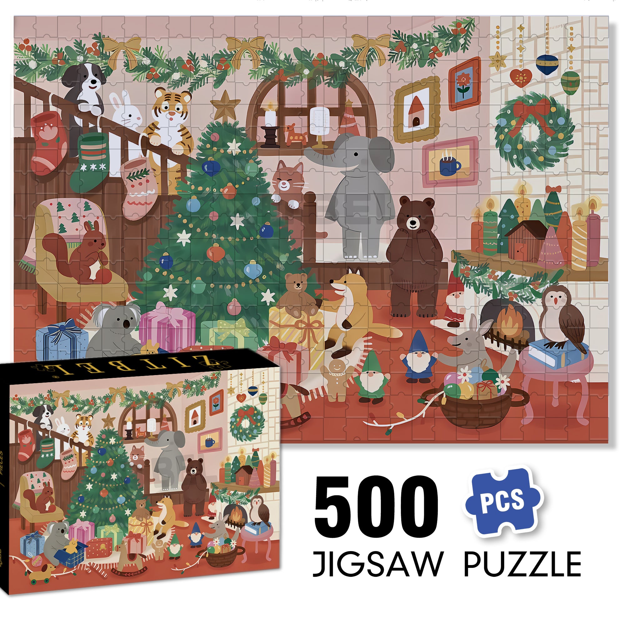 A Big Snowfall 500pcs/1000pcs Jigsaw Puzzle, Scratch-Resistant, Interactive Family Game & Brain-Boosting DIY Decor, Perfect for Halloween, Christmas & New Year Gifts, Family Puzzle Game