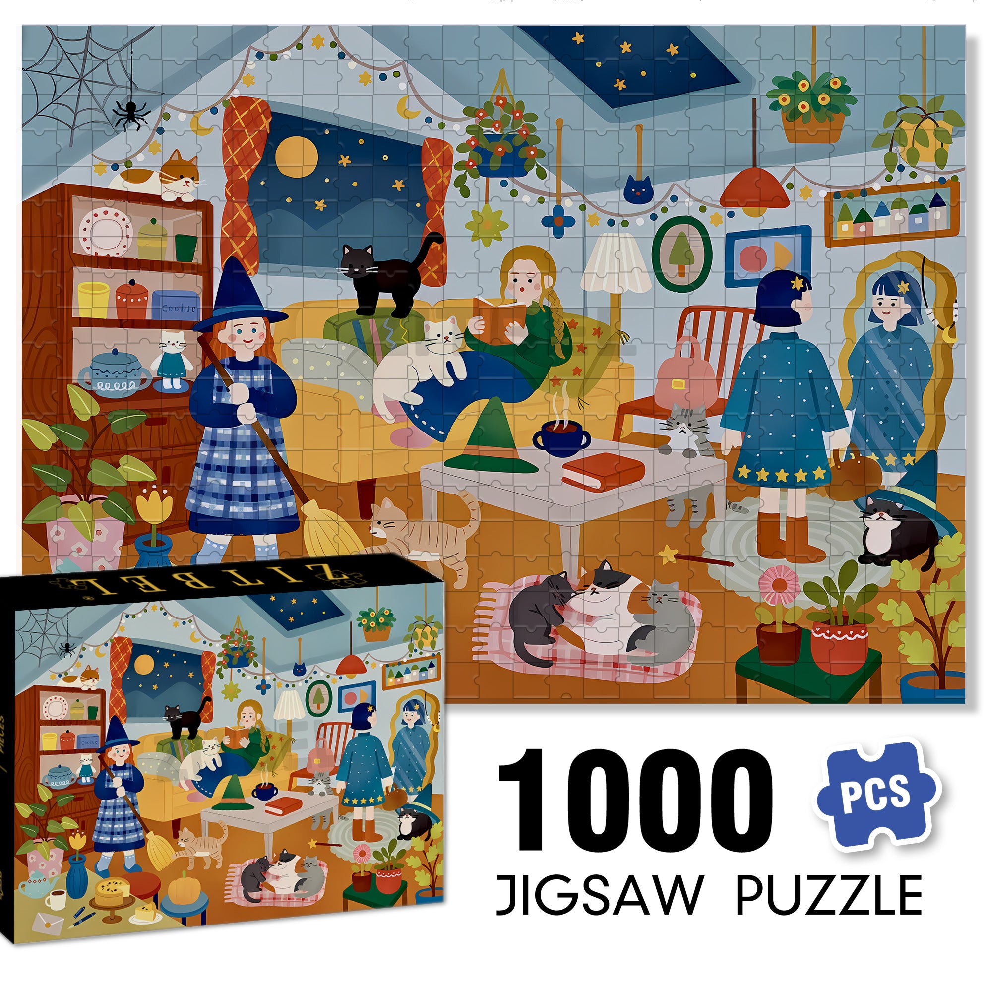Animals Christmas 500pcs/1000pcs Jigsaw Puzzle, Scratch-Resistant, Interactive Family Game & Brain-Boosting DIY Decor, Perfect for Halloween, Christmas & New Year Gifts, Family Puzzle Game