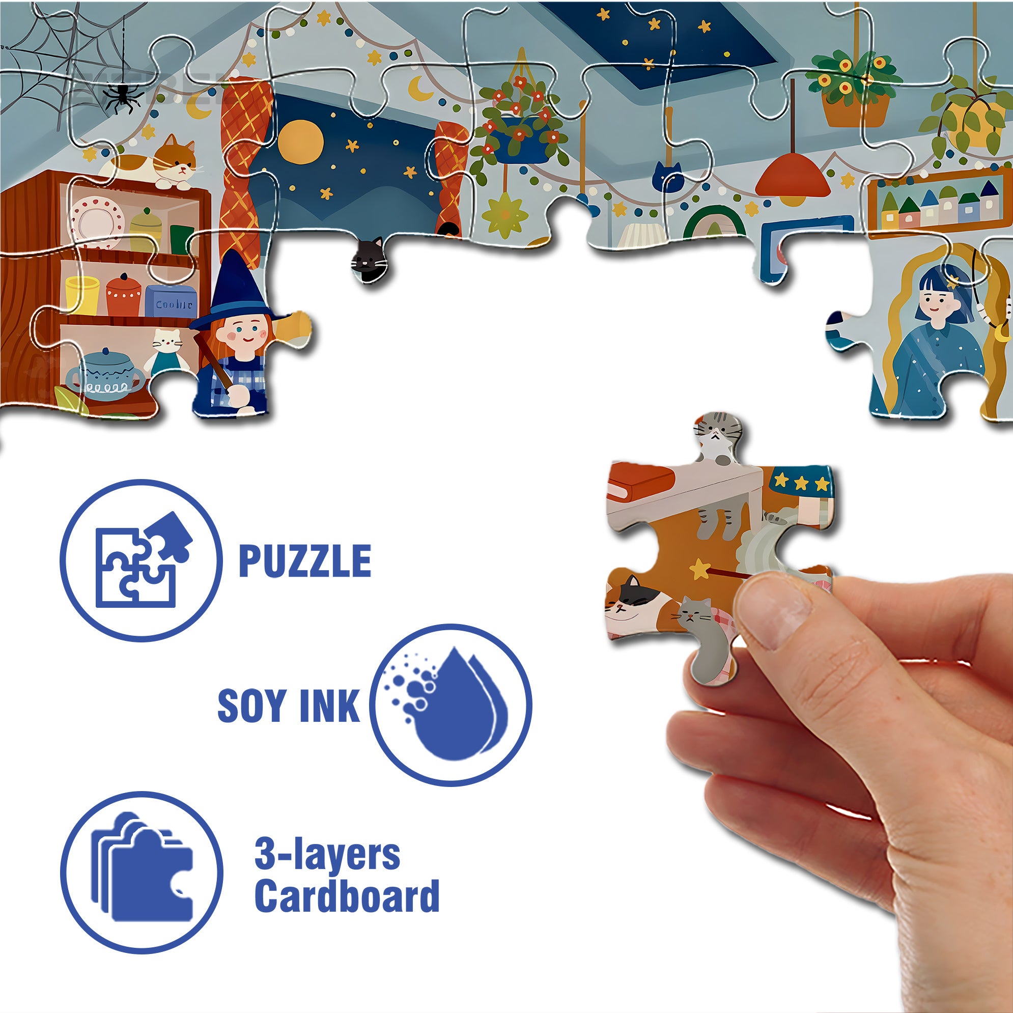 Animals Christmas 500pcs/1000pcs Jigsaw Puzzle, Scratch-Resistant, Interactive Family Game & Brain-Boosting DIY Decor, Perfect for Halloween, Christmas & New Year Gifts, Family Puzzle Game