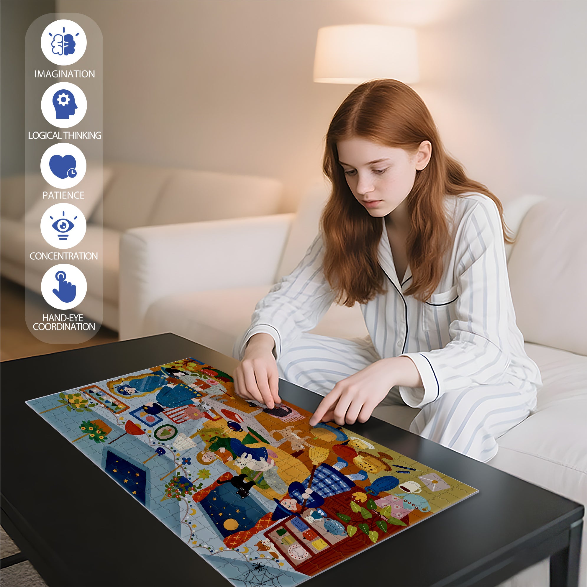 Animals Christmas 500pcs/1000pcs Jigsaw Puzzle, Scratch-Resistant, Interactive Family Game & Brain-Boosting DIY Decor, Perfect for Halloween, Christmas & New Year Gifts, Family Puzzle Game