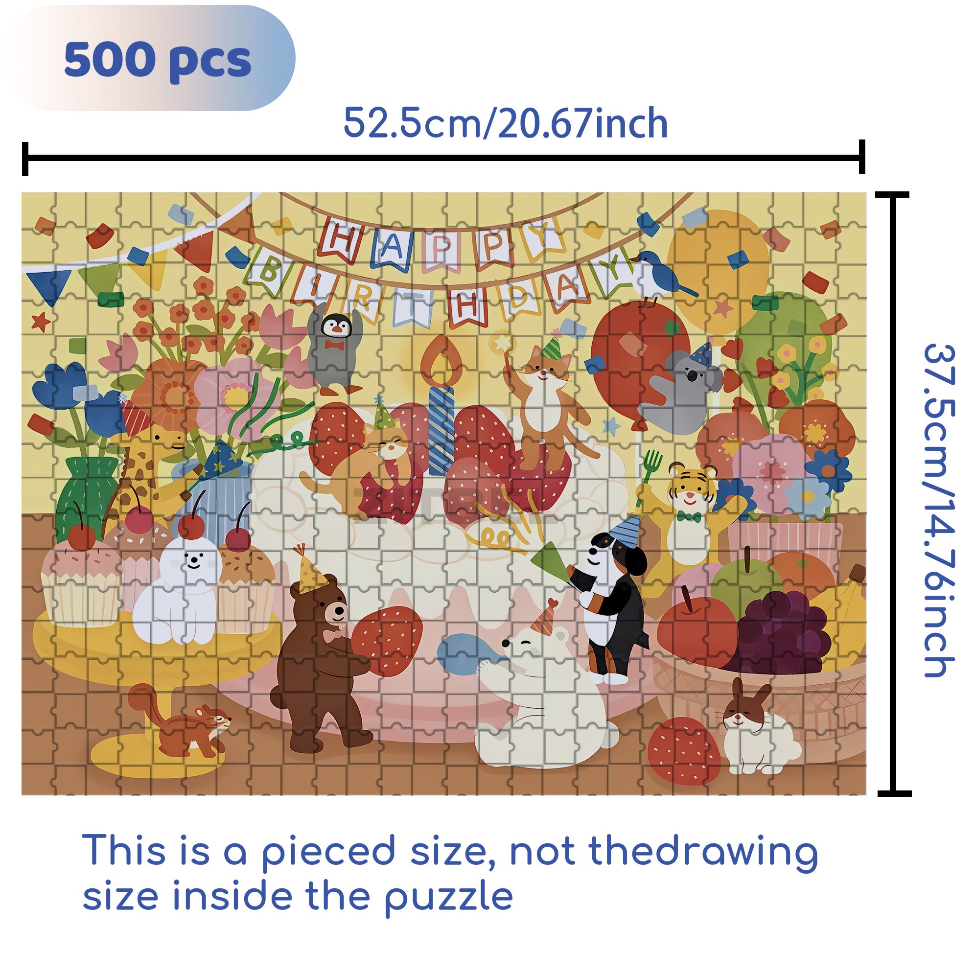 Animals Event At Night 500pcs/1000pcs Jigsaw Puzzle, Scratch-Resistant, Interactive Family Game & Brain-Boosting DIY Decor, Perfect for Halloween, Christmas & New Year Gifts, Family Puzzle Game