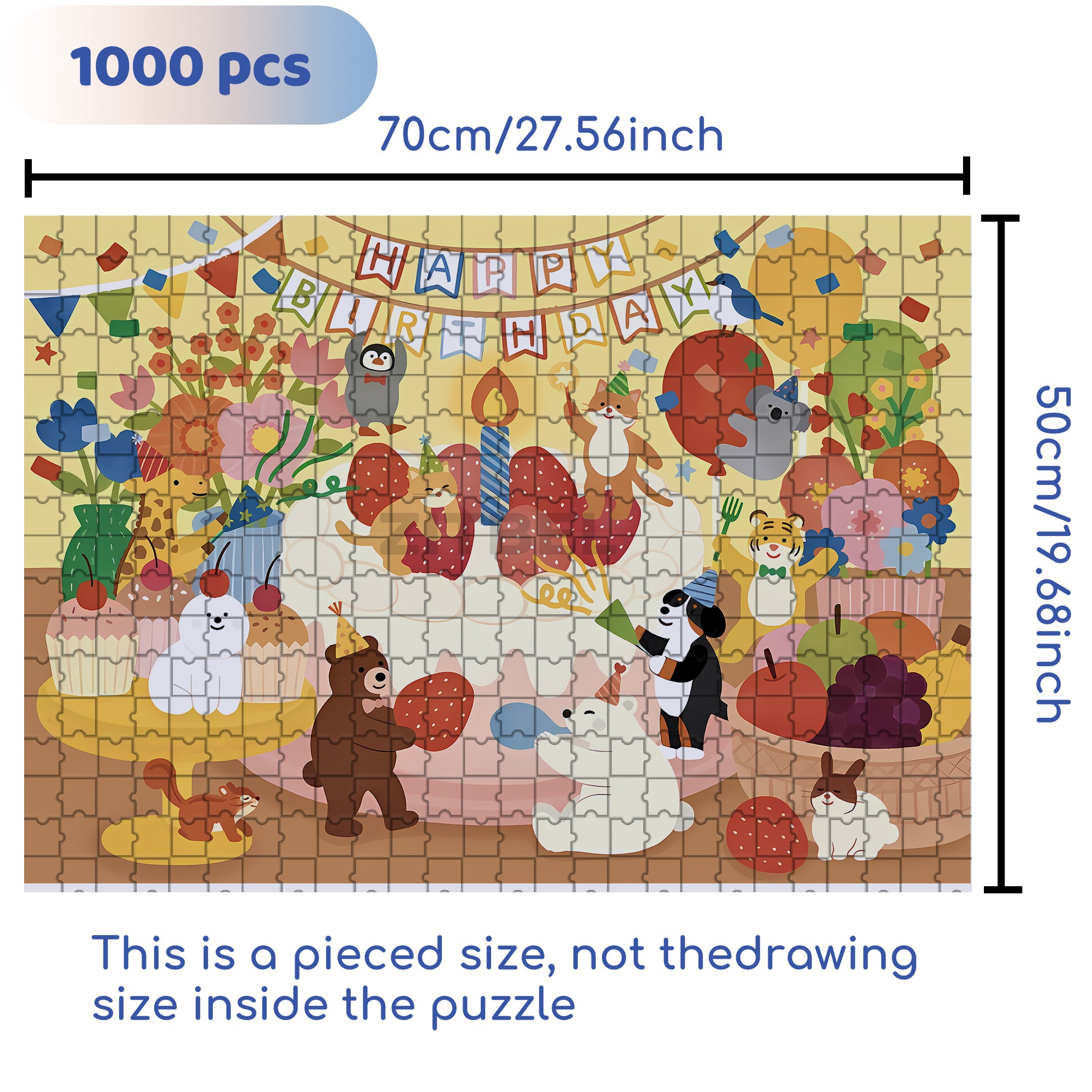 Animals Event At Night 500pcs/1000pcs Jigsaw Puzzle, Scratch-Resistant, Interactive Family Game & Brain-Boosting DIY Decor, Perfect for Halloween, Christmas & New Year Gifts, Family Puzzle Game