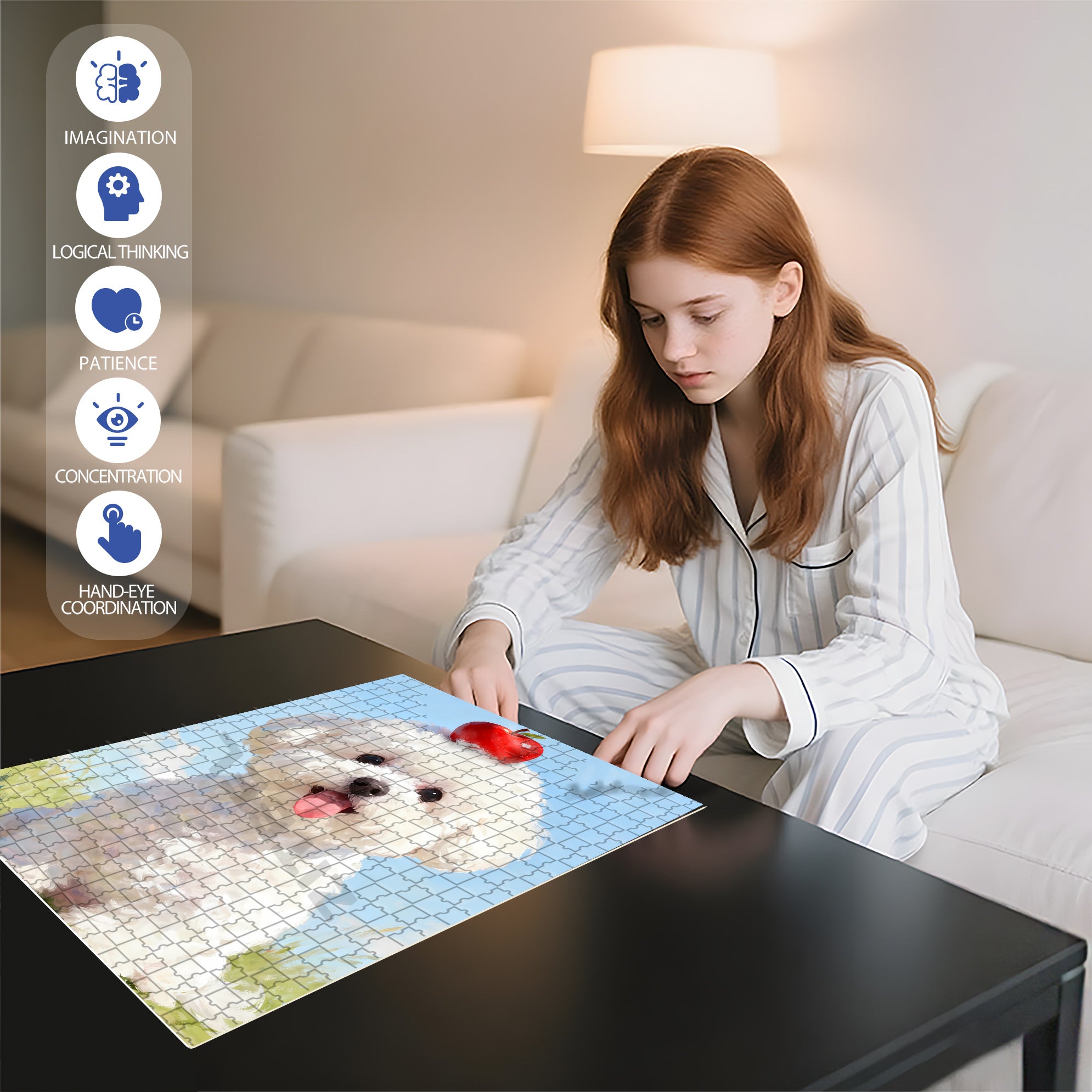 Annabel's Birthday 500pcs/1000pcs Jigsaw Puzzle, Scratch-Resistant, Interactive Family Game & Brain-Boosting DIY Decor, Perfect for Halloween, Christmas & New Year Gifts, Family Puzzle Game