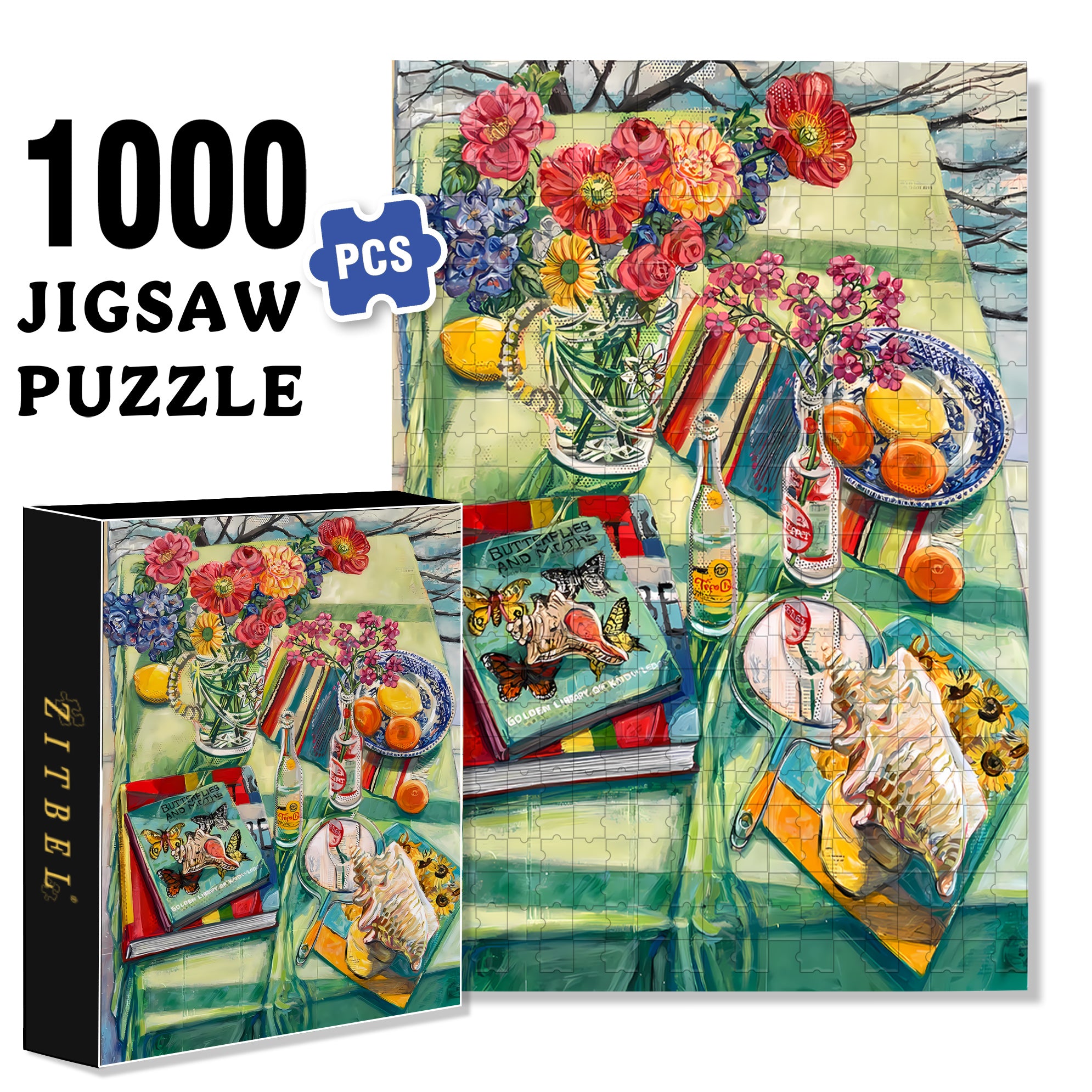 Apple & Dog 500pcs/1000pcs Jigsaw Puzzle, Scratch-Resistant, Interactive Family Game & Brain-Boosting DIY Decor, Perfect for Halloween, Christmas & New Year Gifts, Family Puzzle Game