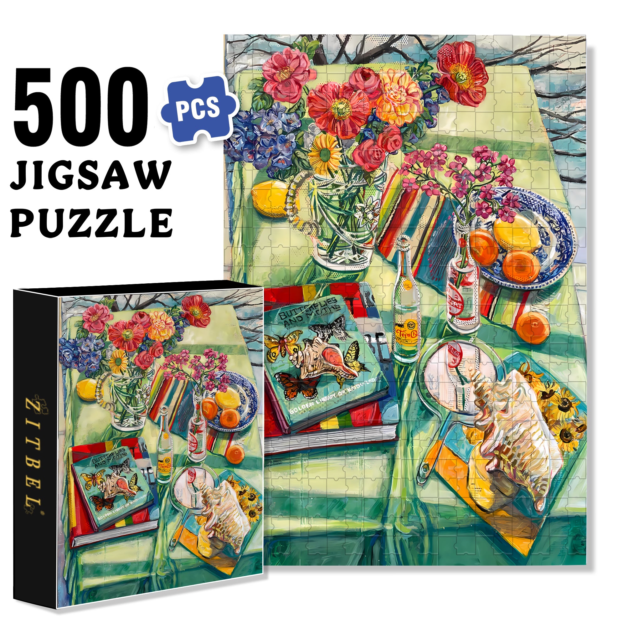 Apple & Dog 500pcs/1000pcs Jigsaw Puzzle, Scratch-Resistant, Interactive Family Game & Brain-Boosting DIY Decor, Perfect for Halloween, Christmas & New Year Gifts, Family Puzzle Game